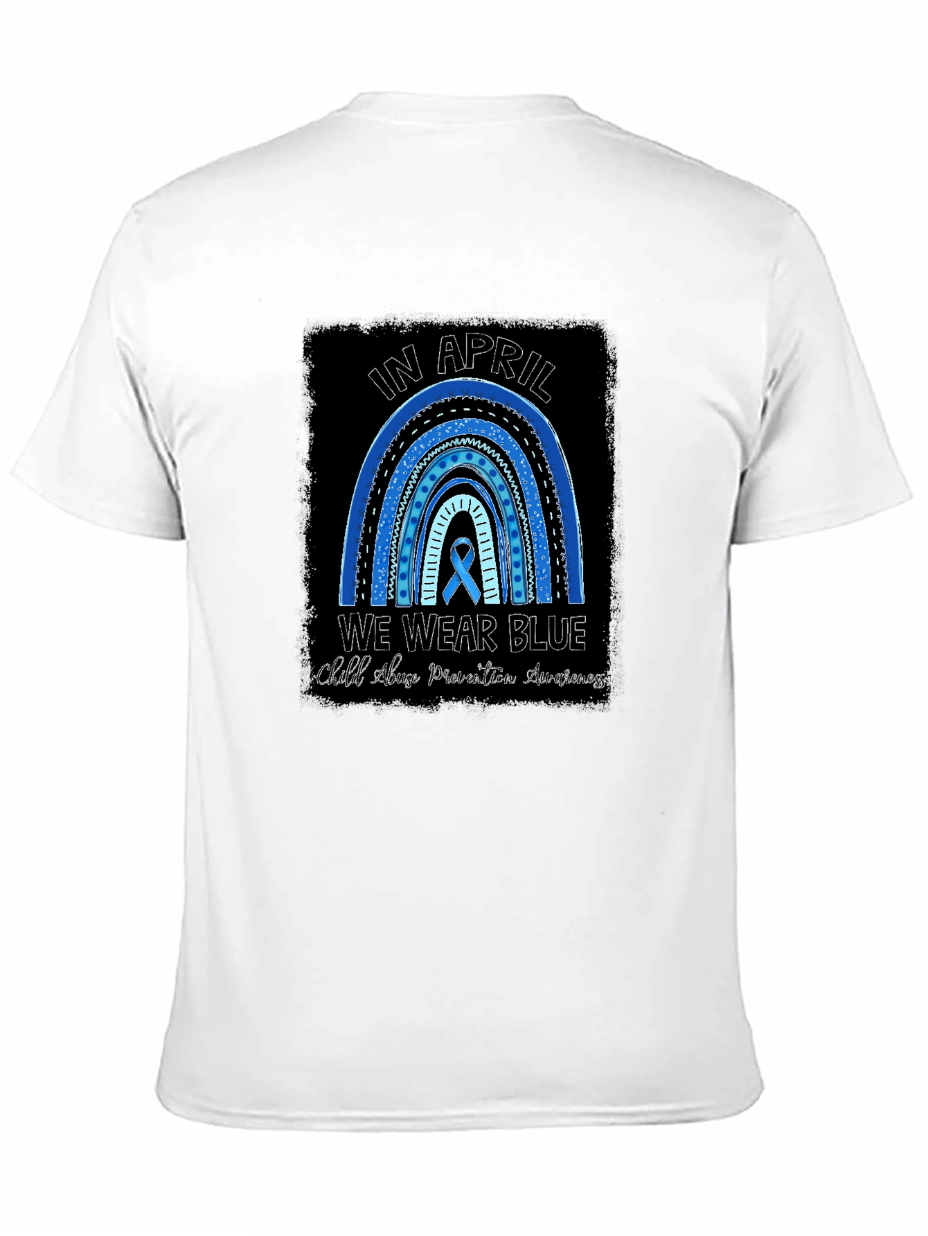 In April We Wear Blue Child Abuse Awareness T-Shirt