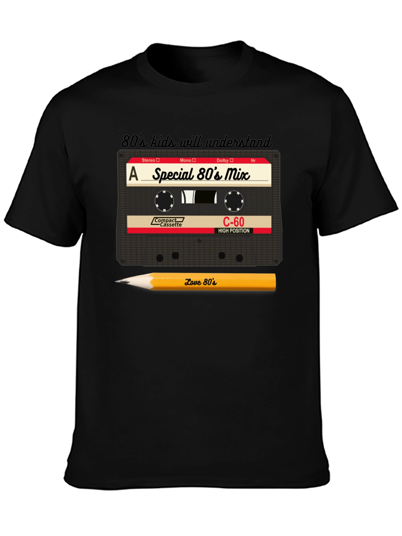 Retro 80s Cassette Tape Graphic T-Shirt