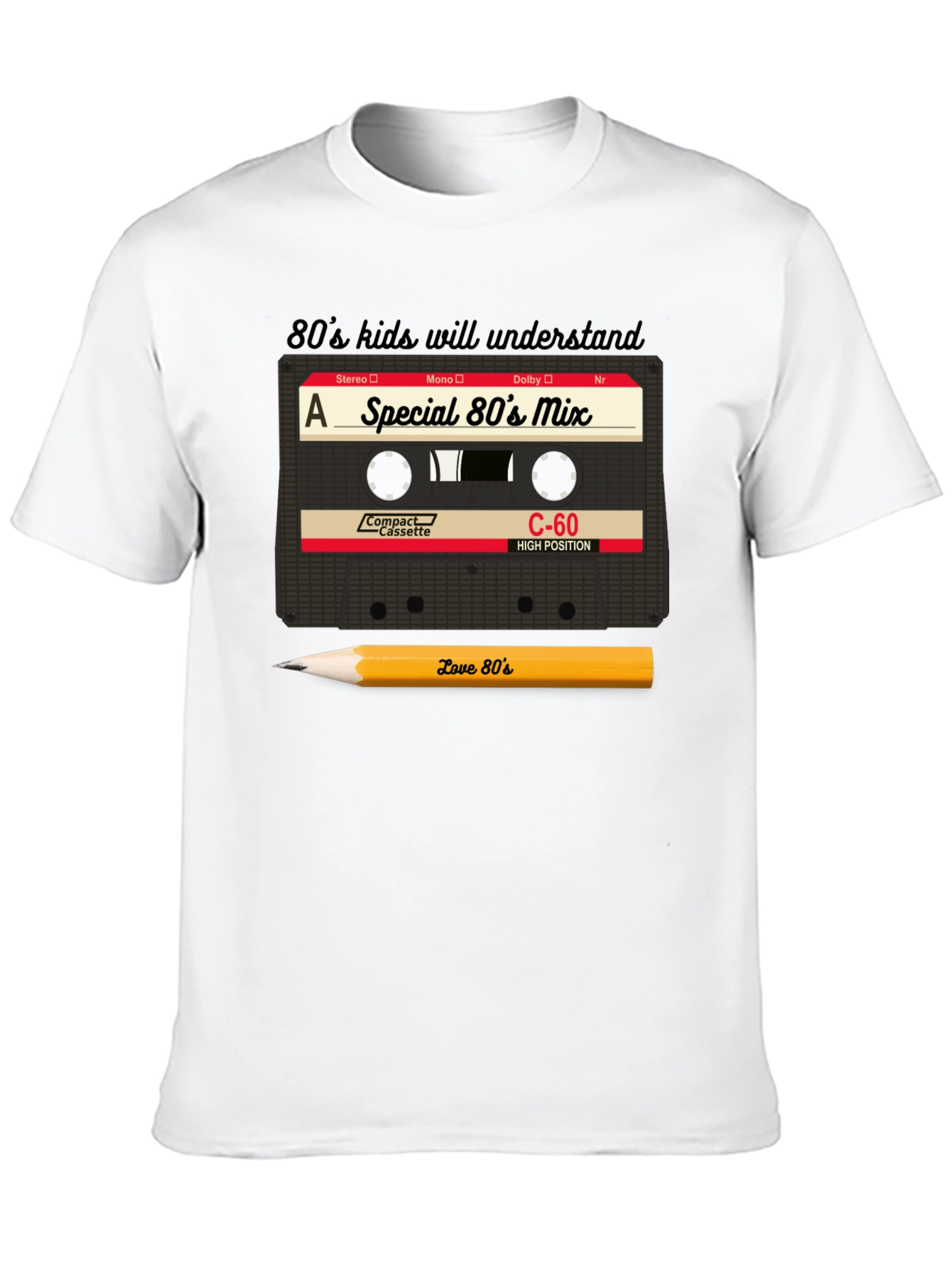 Retro 80s Cassette Tape Graphic T-Shirt