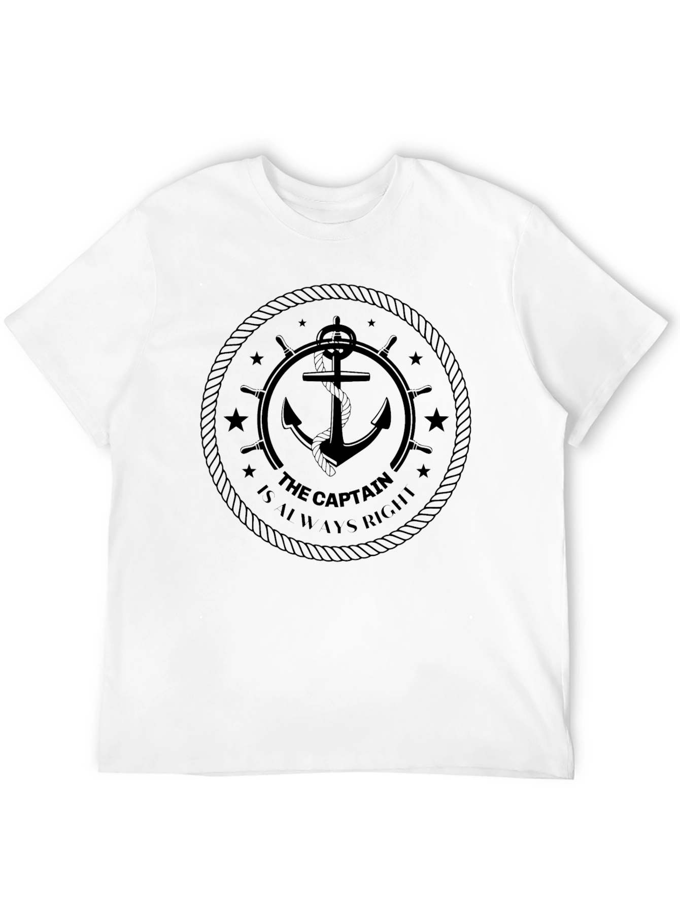 Nautical Anchor T-Shirt - Captain Always Right