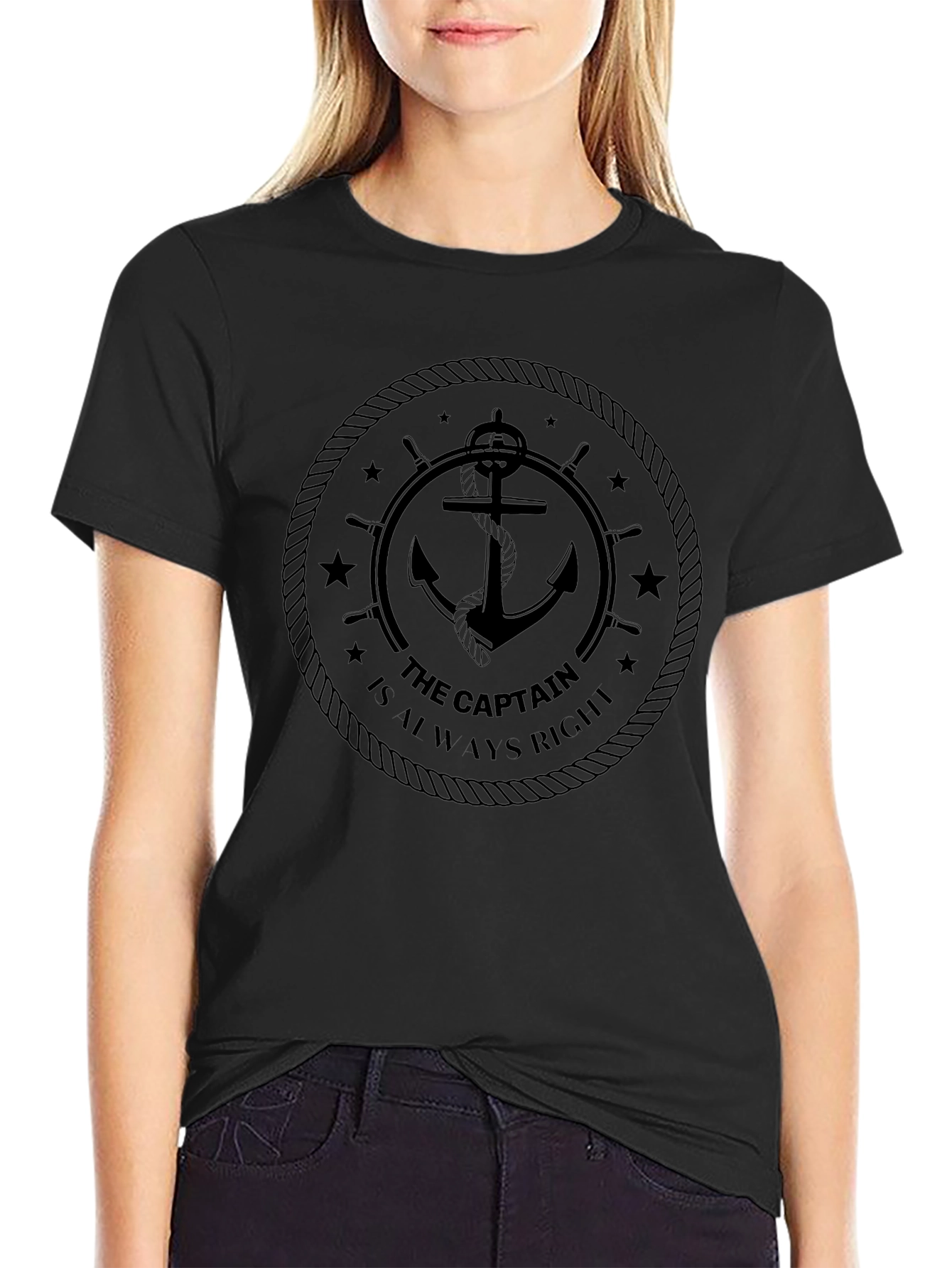 Nautical Anchor T-Shirt - Captain Always Right