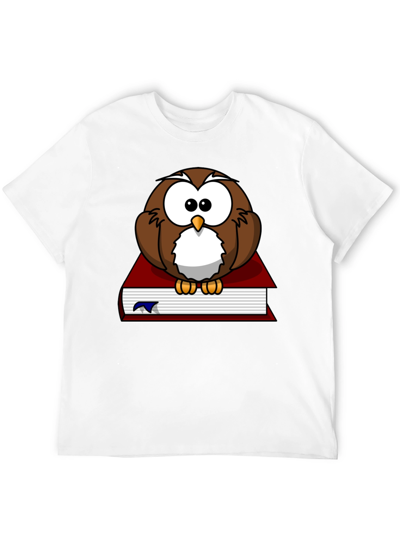 Owl on Book Graphic Tee - Black Cotton T-Shirt