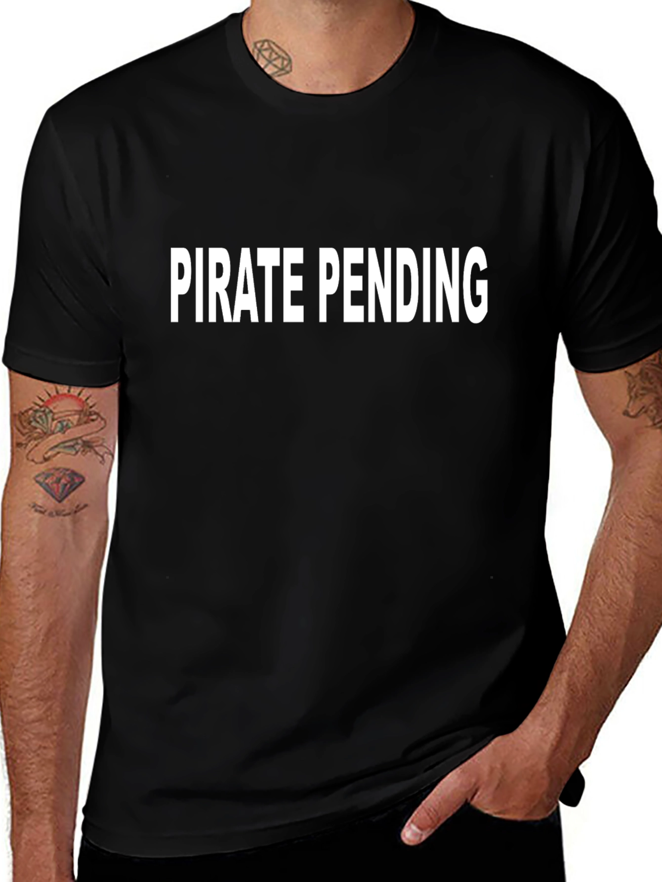 Pirate Pending Graphic T-Shirt - Black Cotton Tee