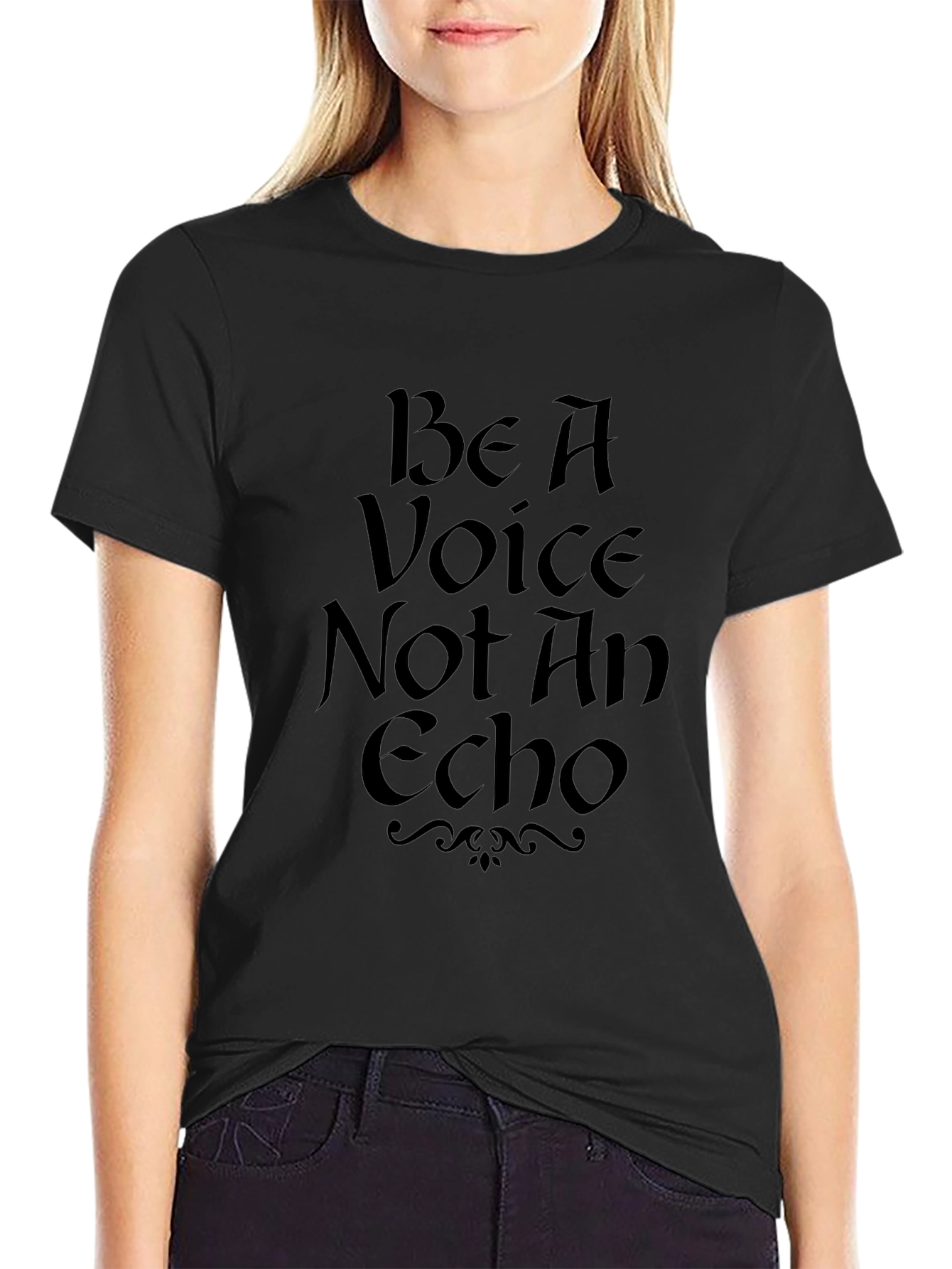 Be A Voice Tee - Black Graphic T-Shirt