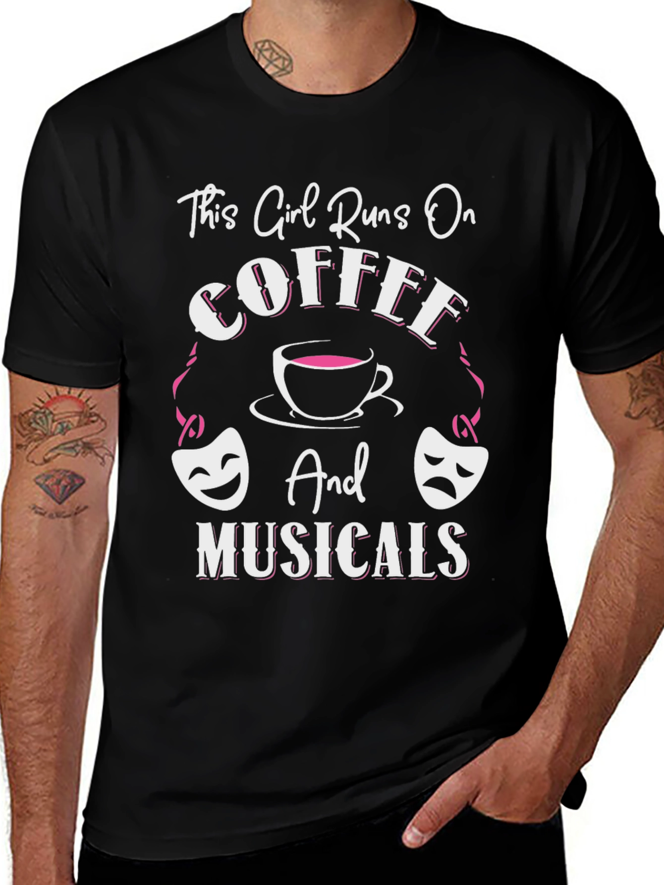 This Girl Runs On Coffee and Musicals T-Shirt