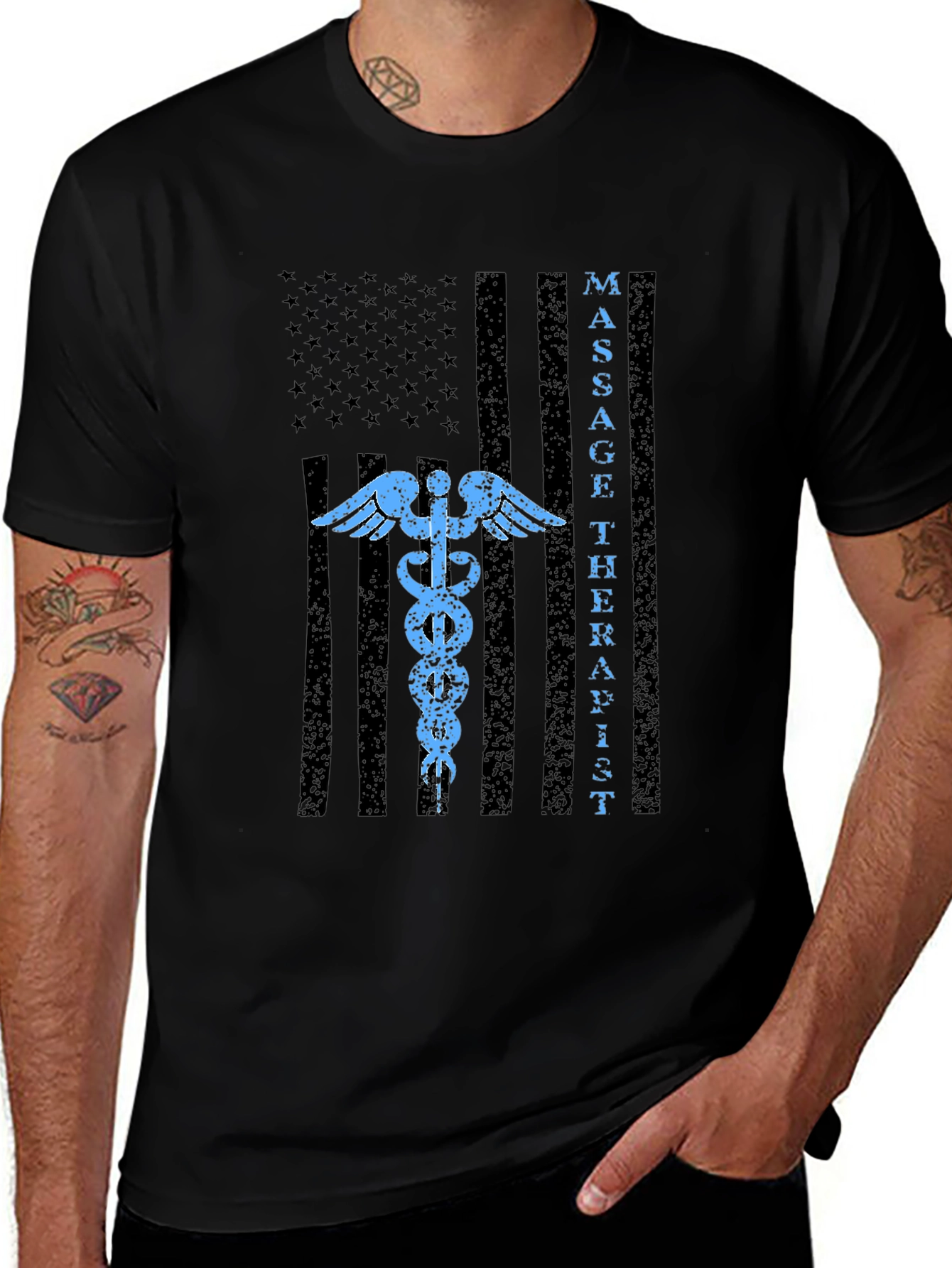 Massage Therapist American Flag T-Shirt