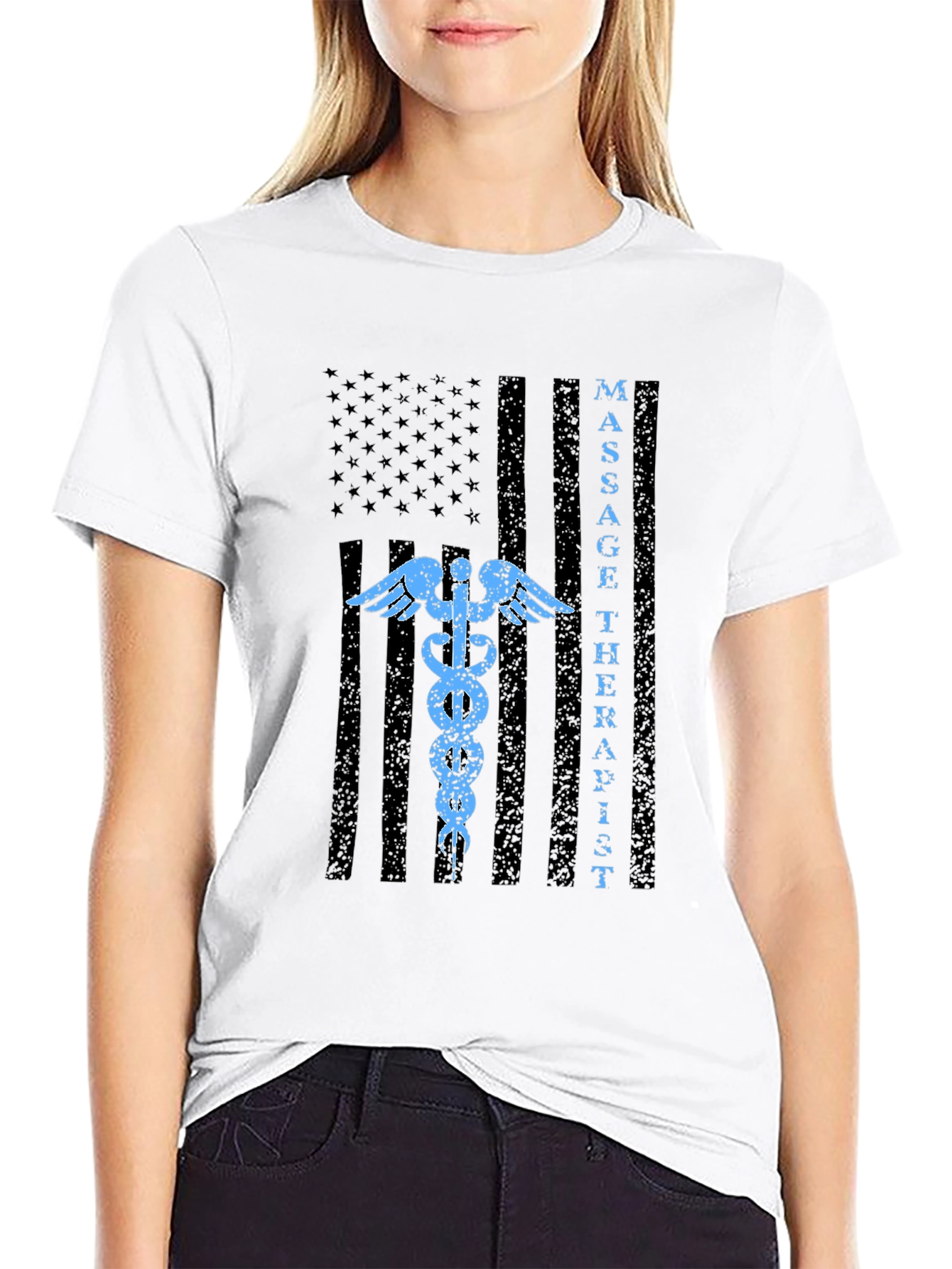 Massage Therapist American Flag T-Shirt