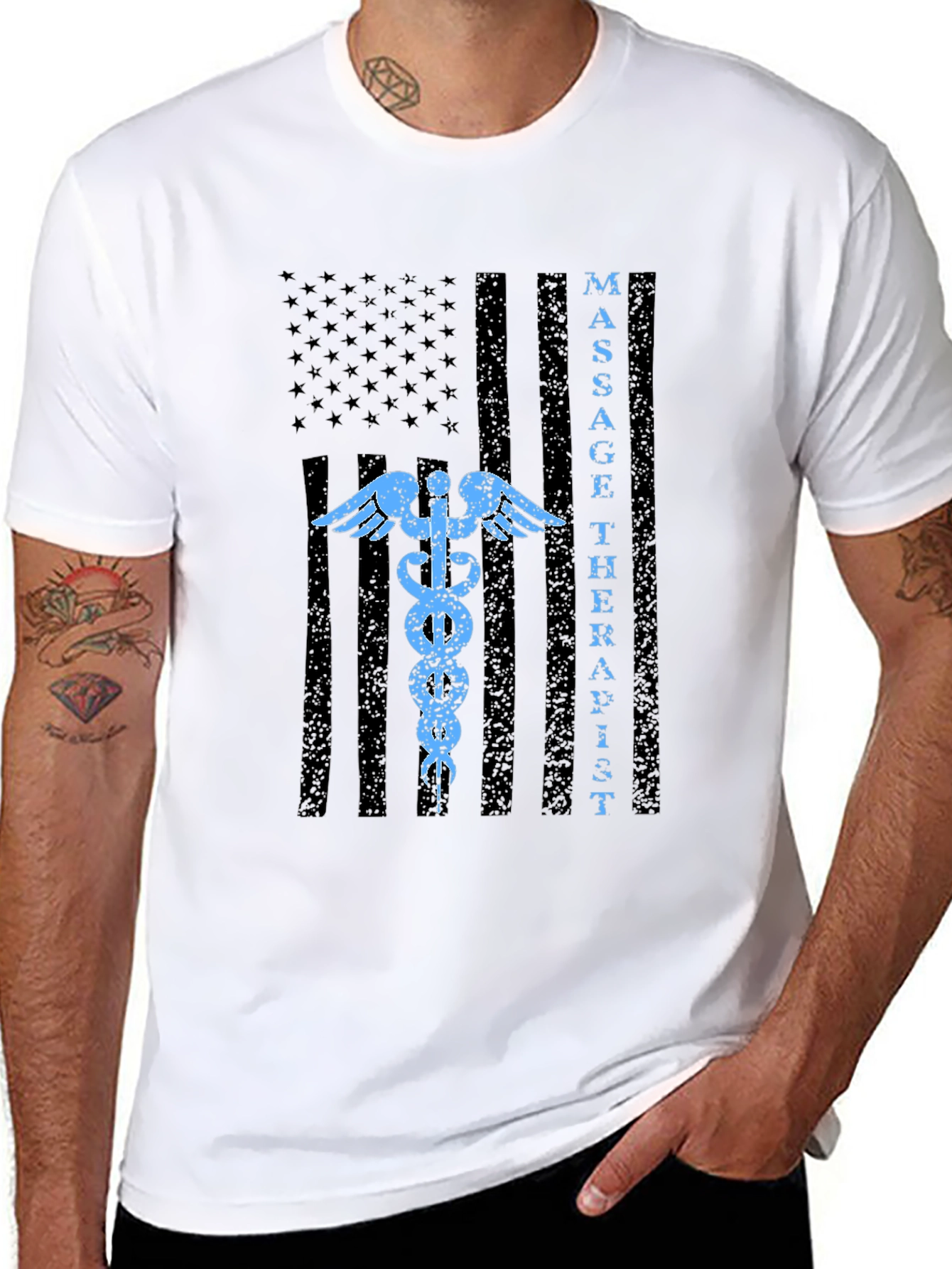 Massage Therapist American Flag T-Shirt