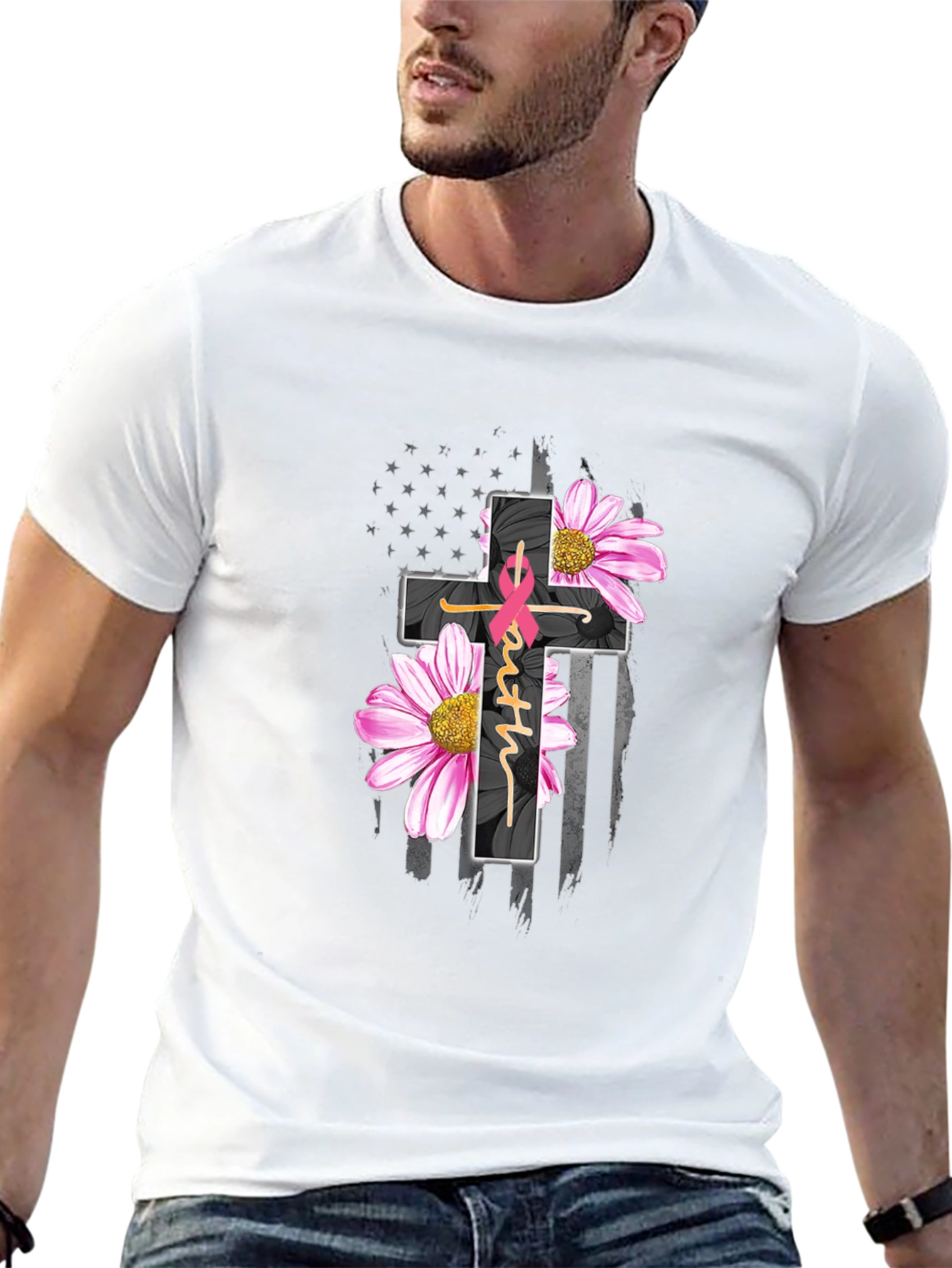 Faith Hope Love Breast Cancer Awareness T-Shirt