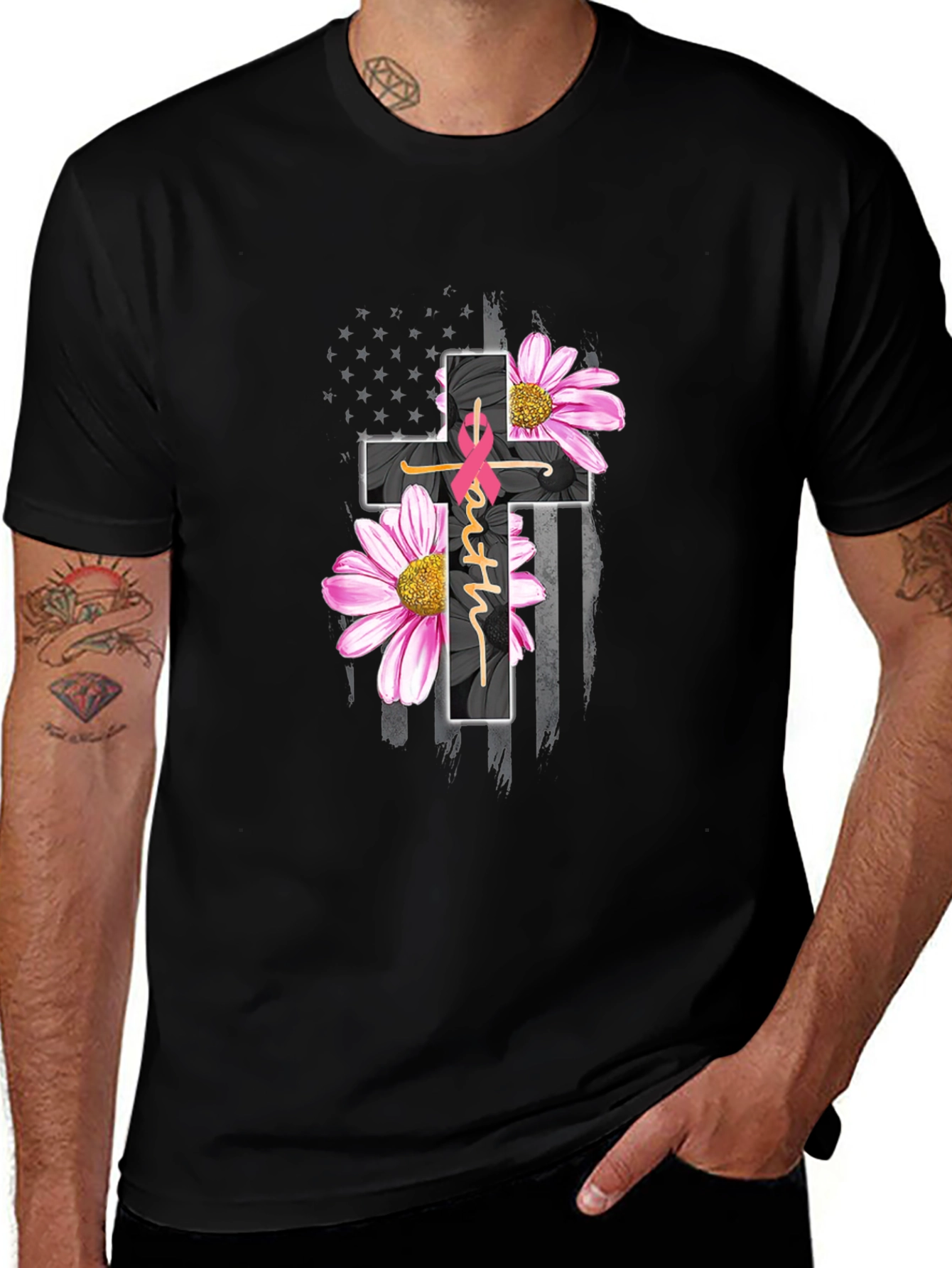 Faith Hope Love Breast Cancer Awareness T-Shirt
