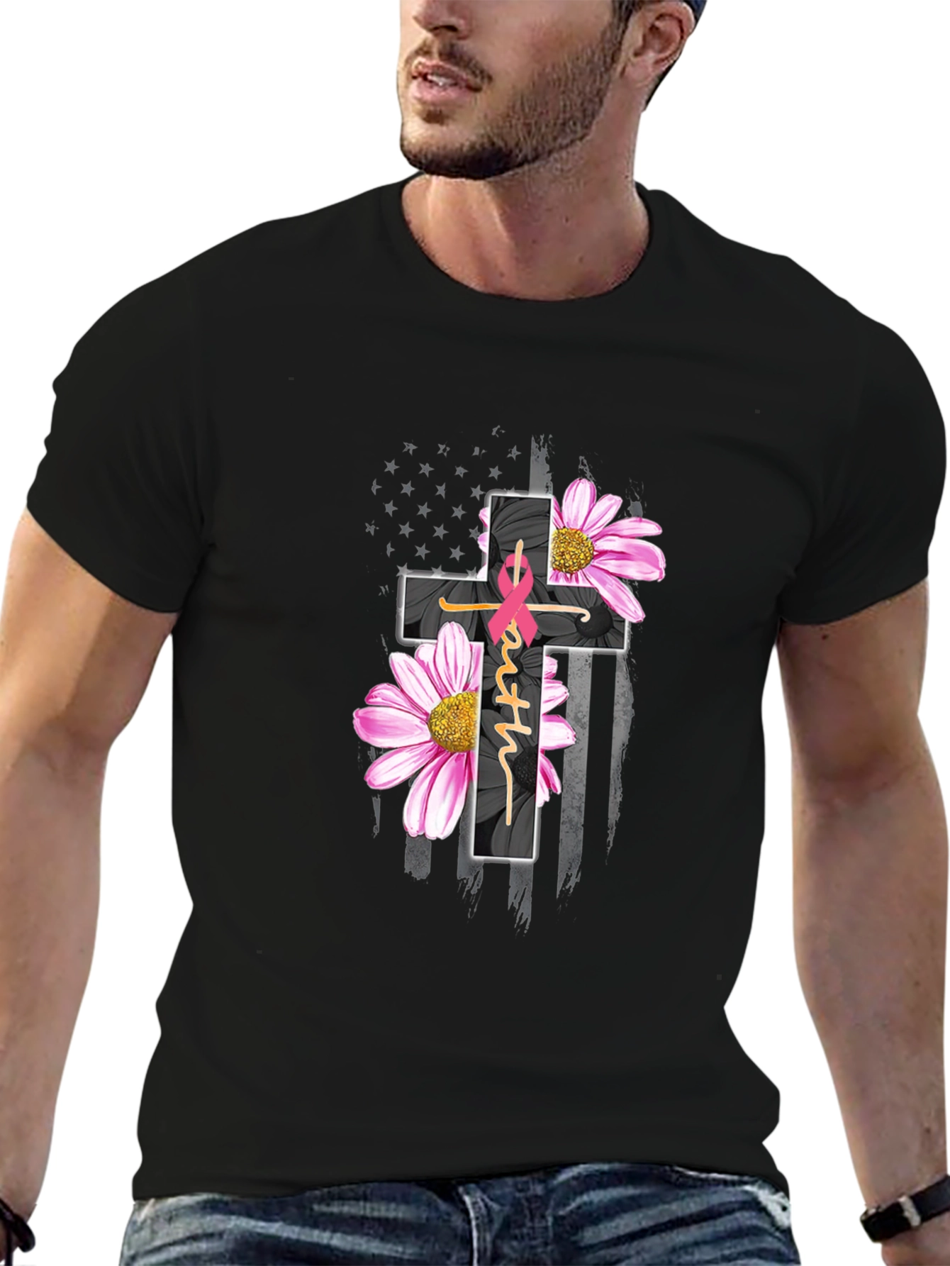 Faith Hope Love Breast Cancer Awareness T-Shirt