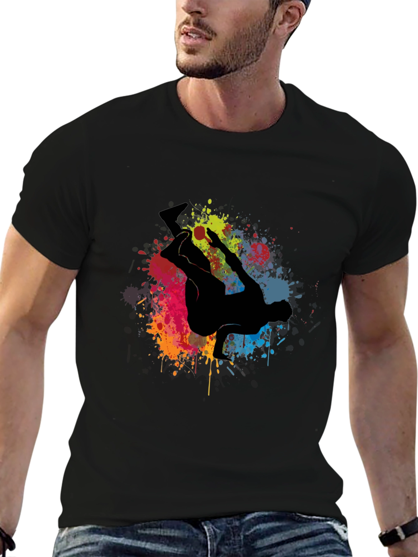 Urban Style T-Shirt with Graffiti Dancer