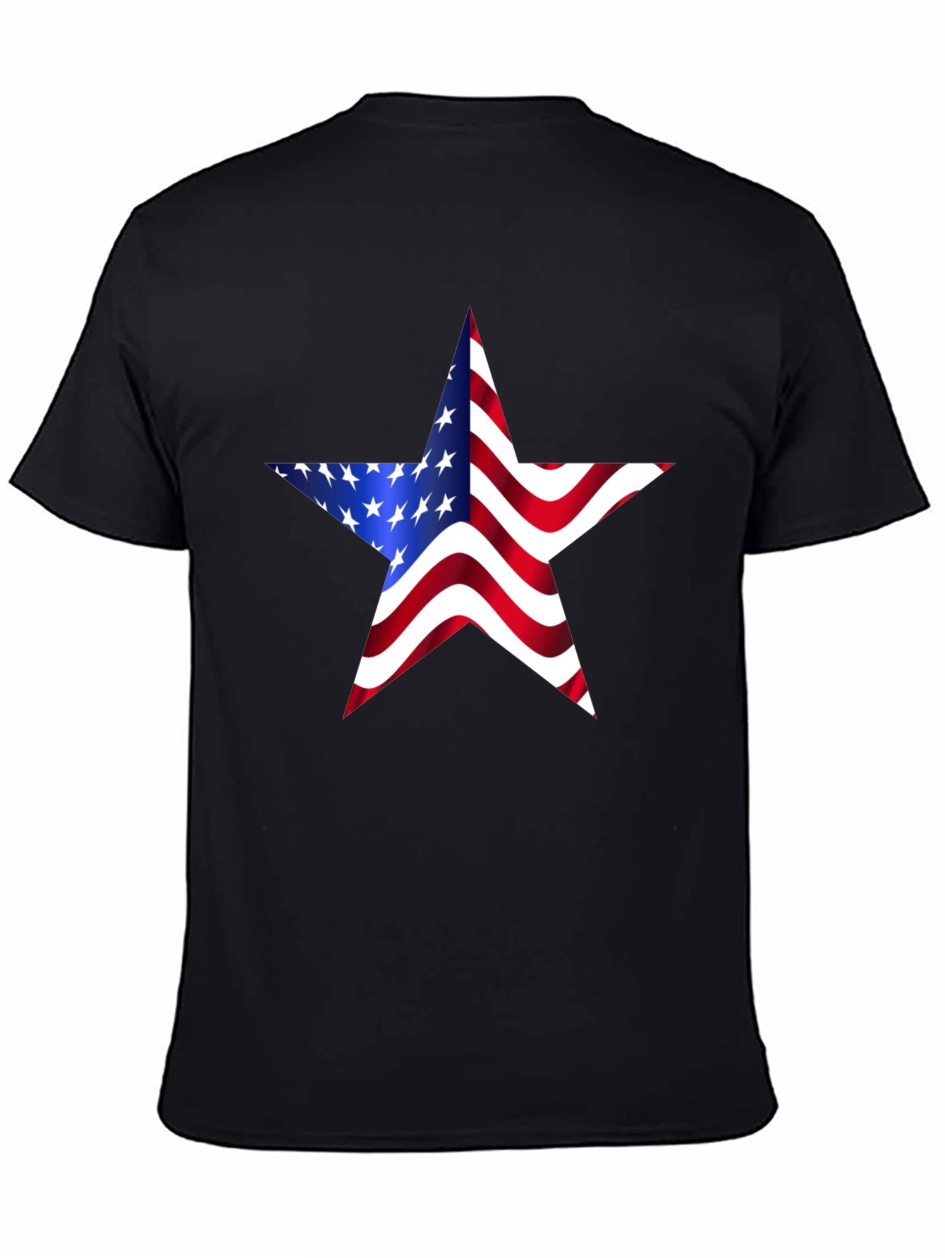 American Flag Star Graphic Tee - Black
