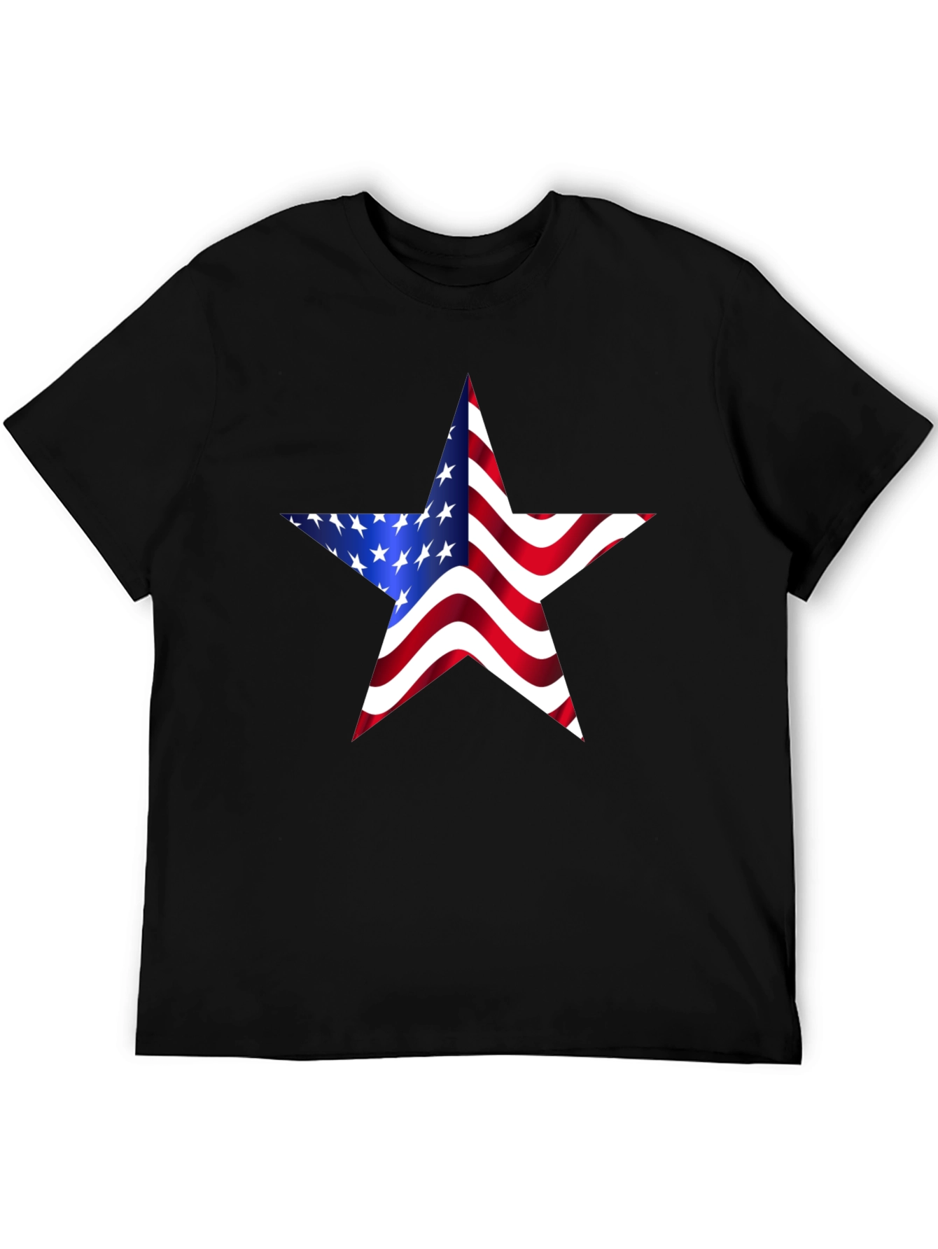 American Flag Star Graphic Tee - Black