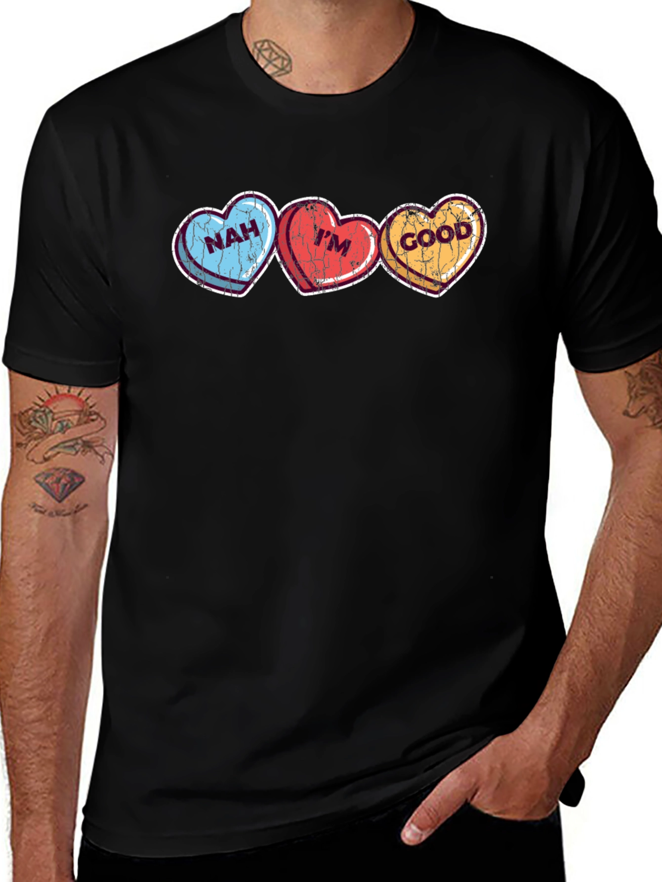 Nah Im Good Hearts Valentines Day T-Shirt