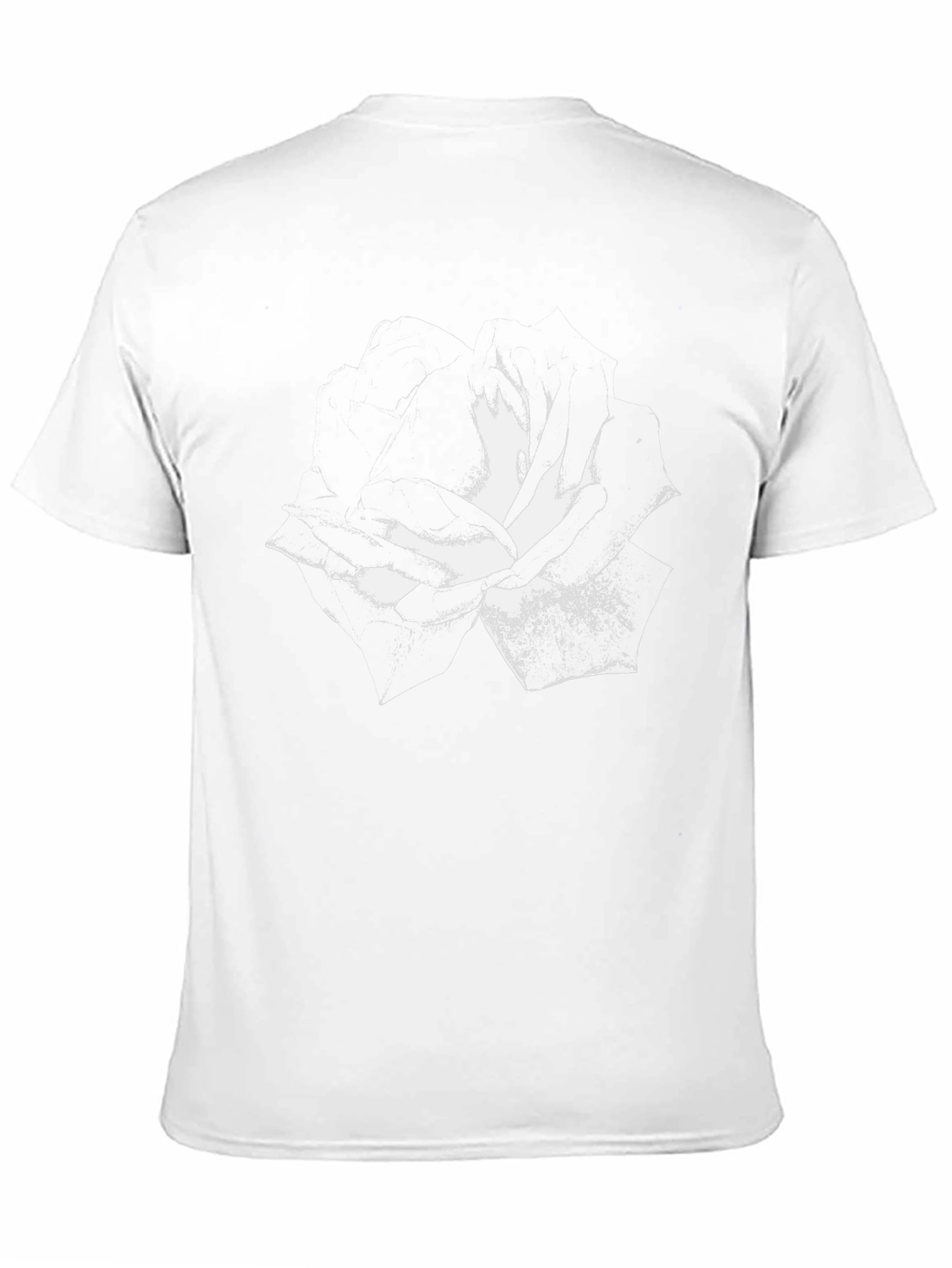 Abstract Rose Graphic Tee - Premium Black Cotton