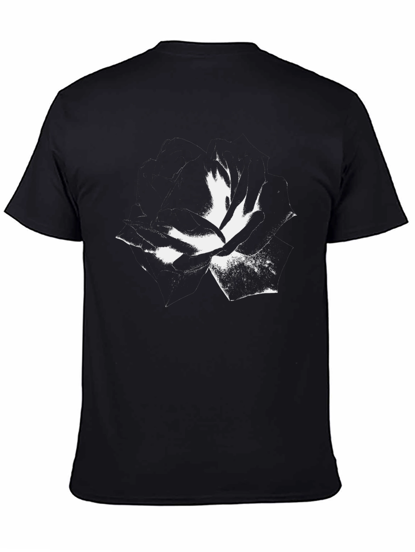 Abstract Rose Graphic Tee - Premium Black Cotton