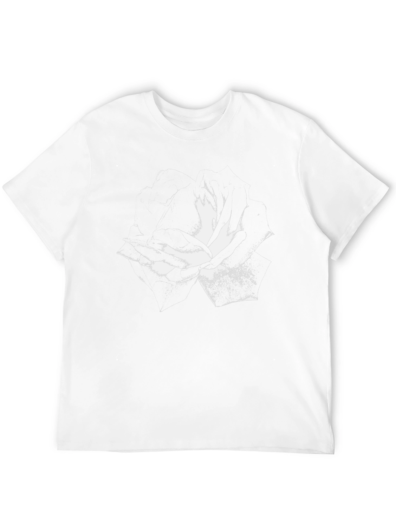 Abstract Rose Graphic Tee - Premium Black Cotton