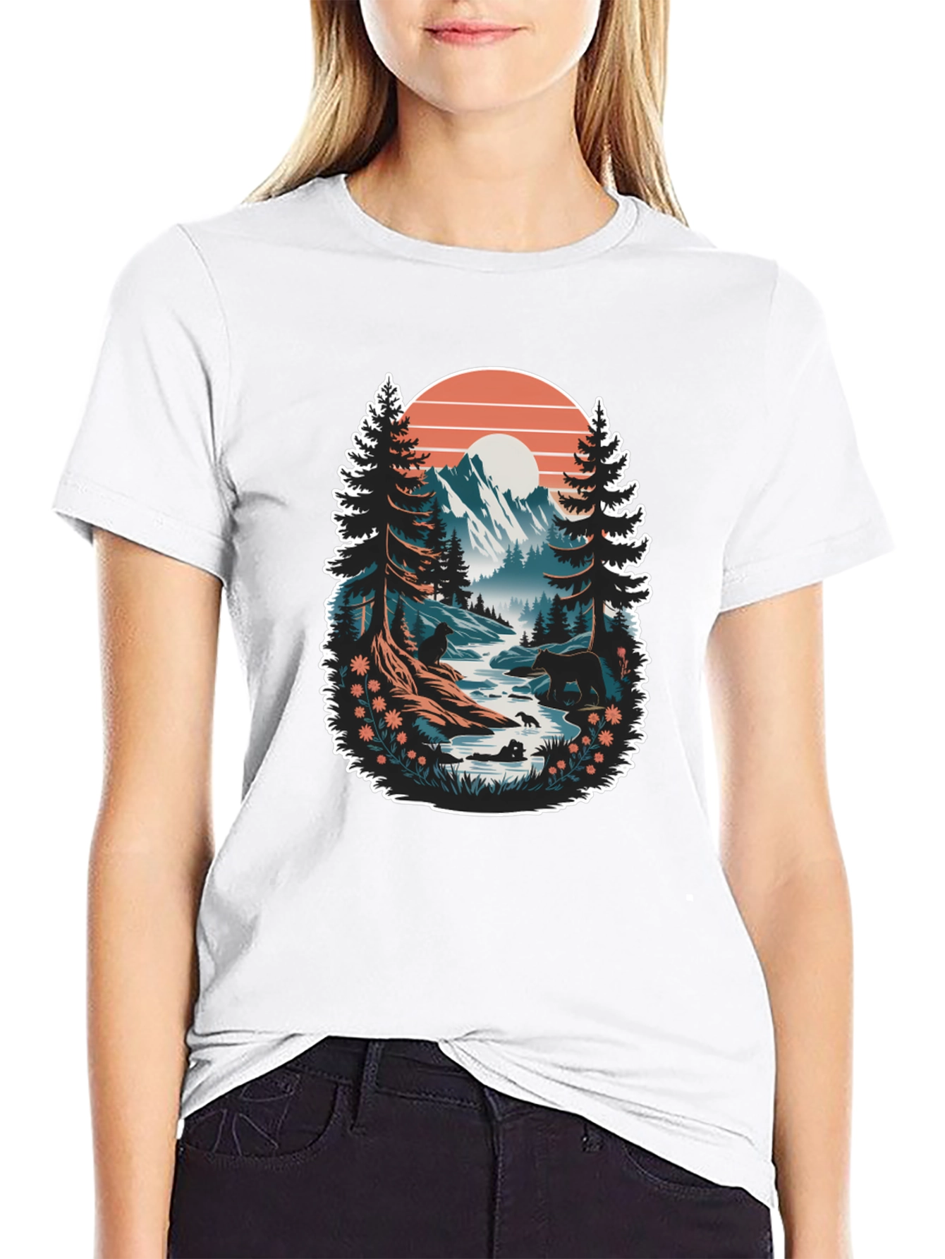Nature Scene Graphic Tee - Mountain Landscape Shirt