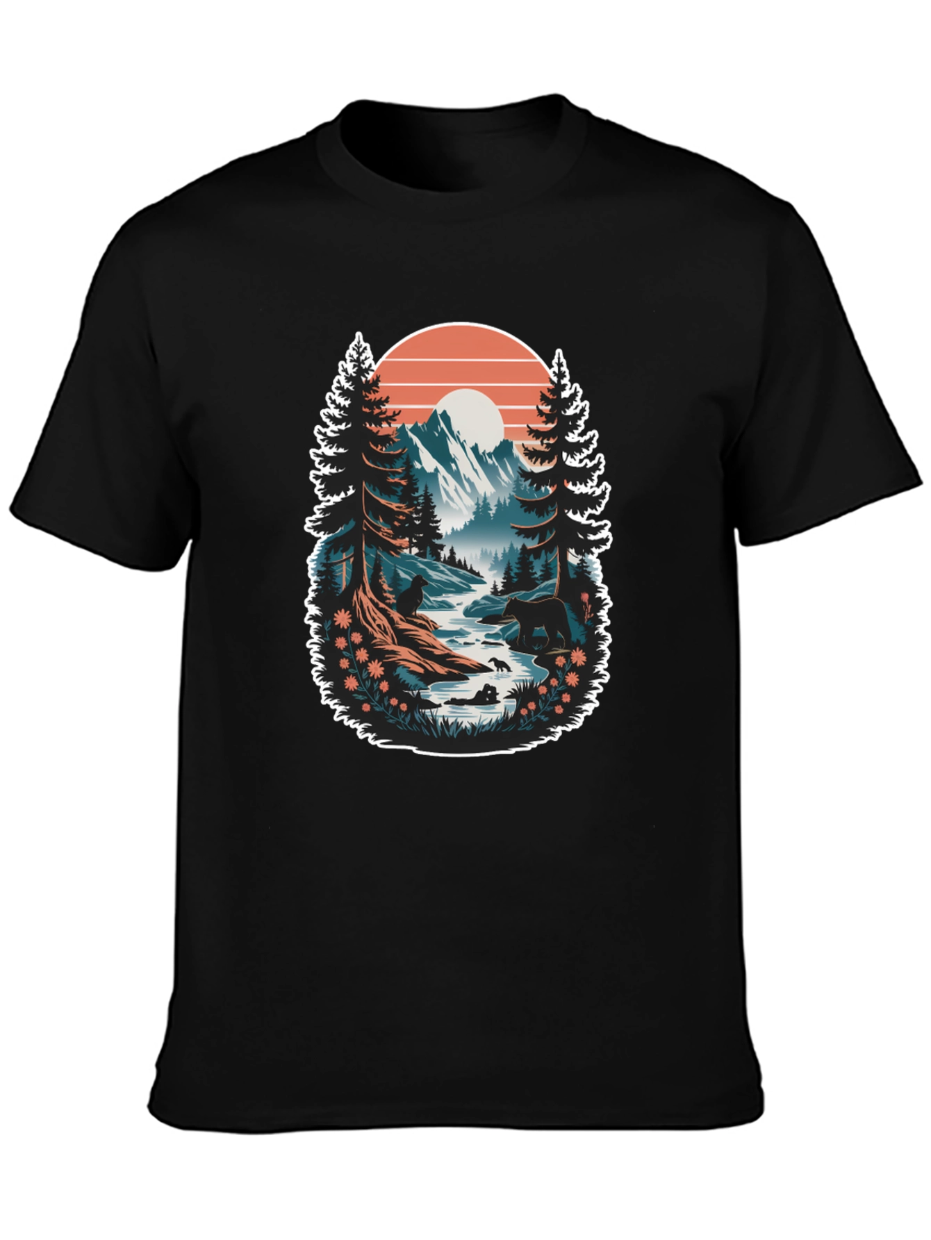 Nature Scene Graphic Tee - Mountain Landscape Shirt