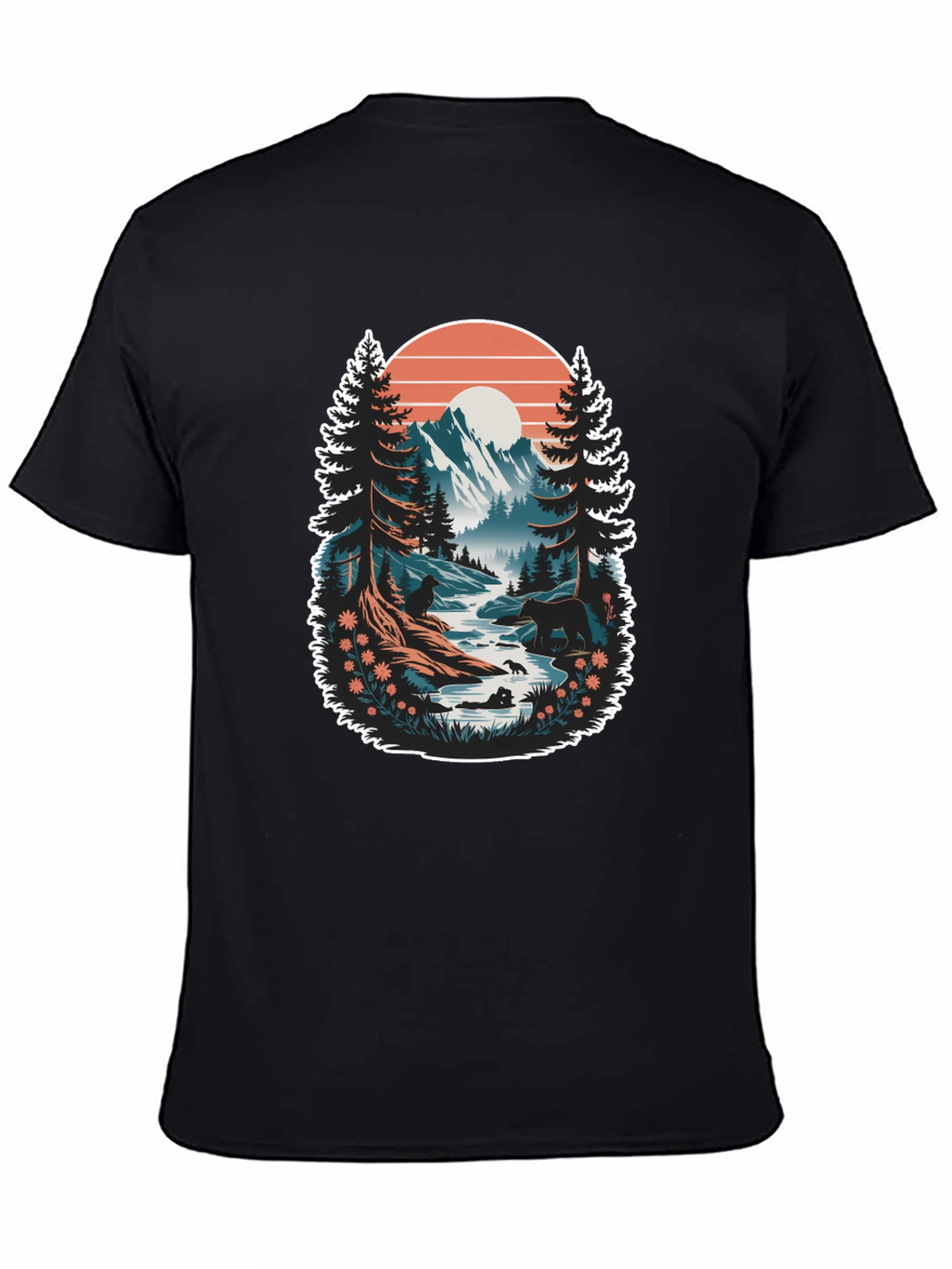 Nature Scene Graphic Tee - Mountain Landscape Shirt