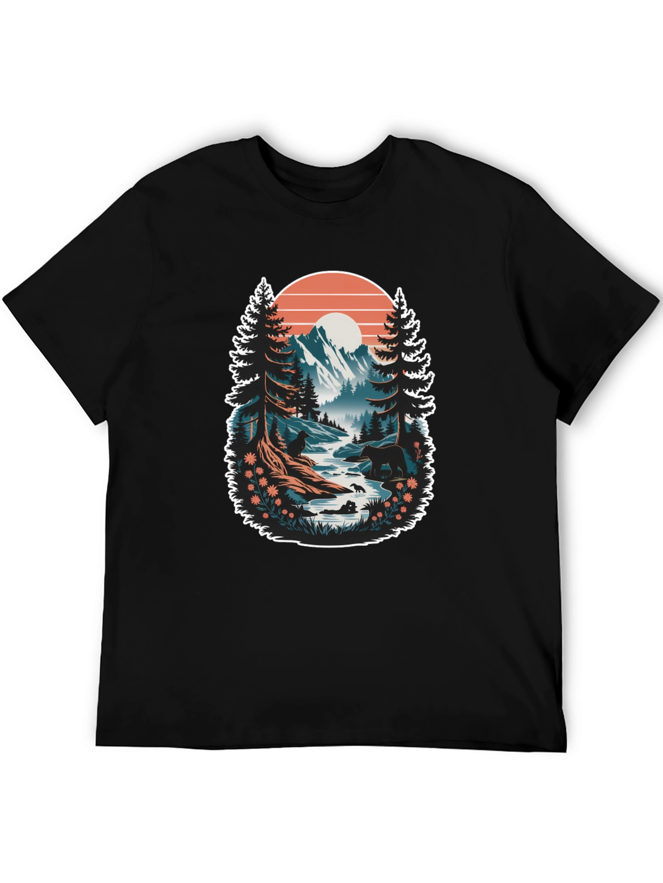 Nature Scene Graphic Tee - Mountain Landscape Shirt