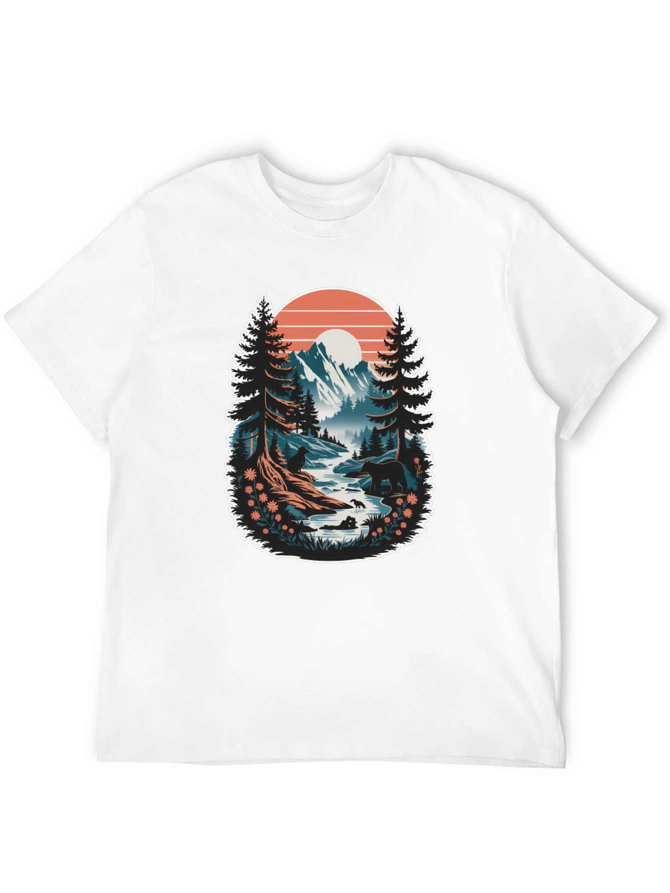 Nature Scene Graphic Tee - Mountain Landscape Shirt