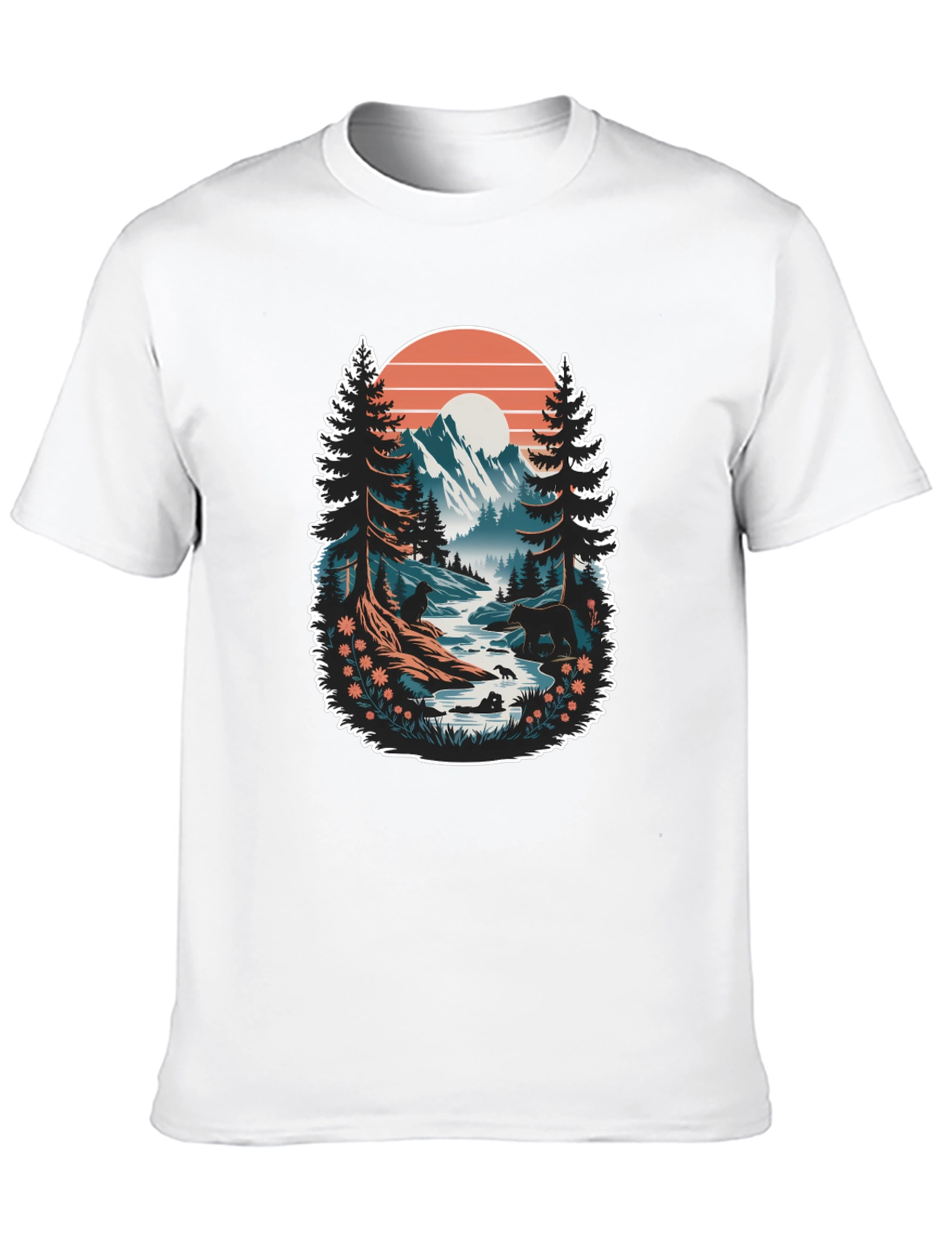 Nature Scene Graphic Tee - Mountain Landscape Shirt