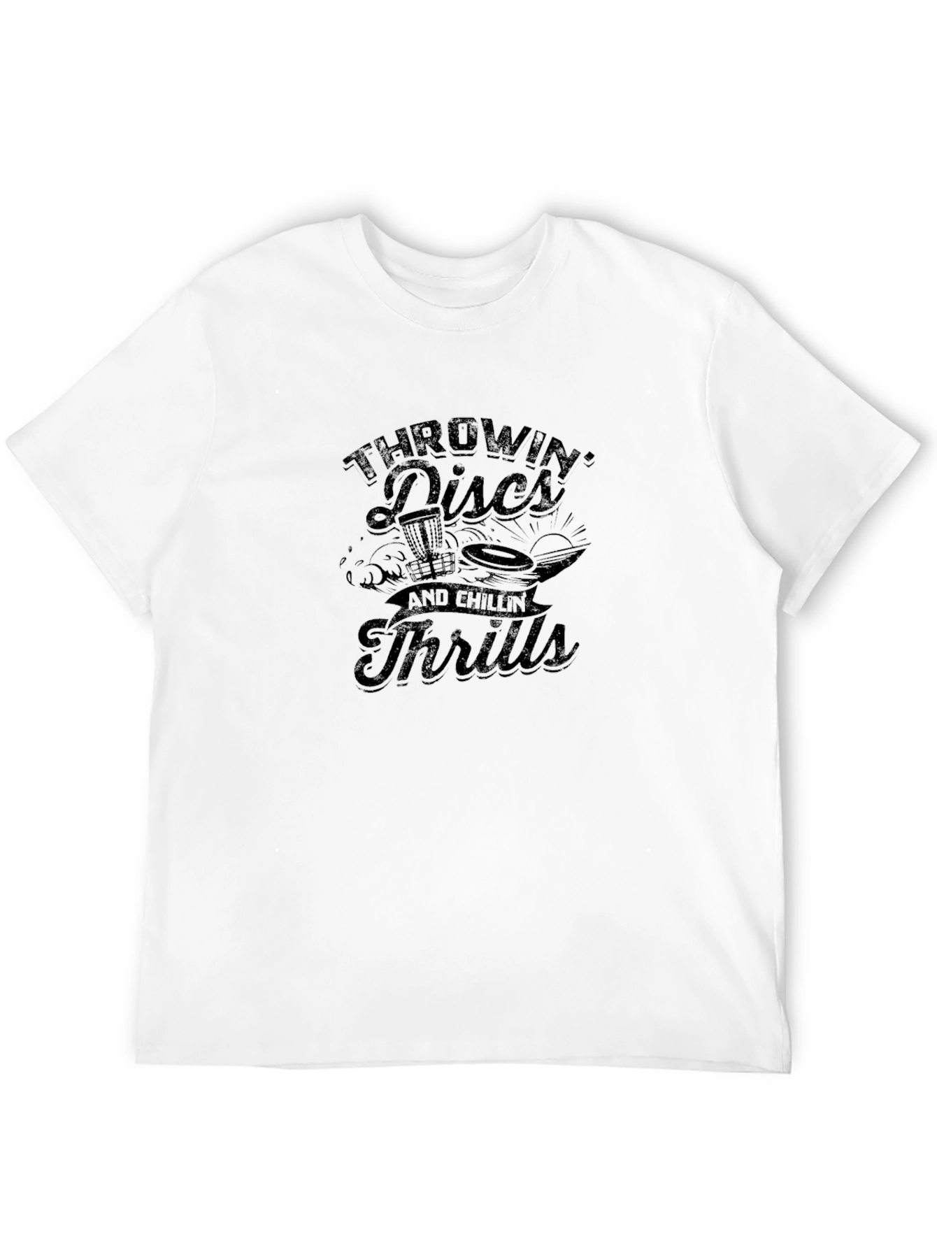 Throwin Discs and Chillin Thrills Black T-Shirt