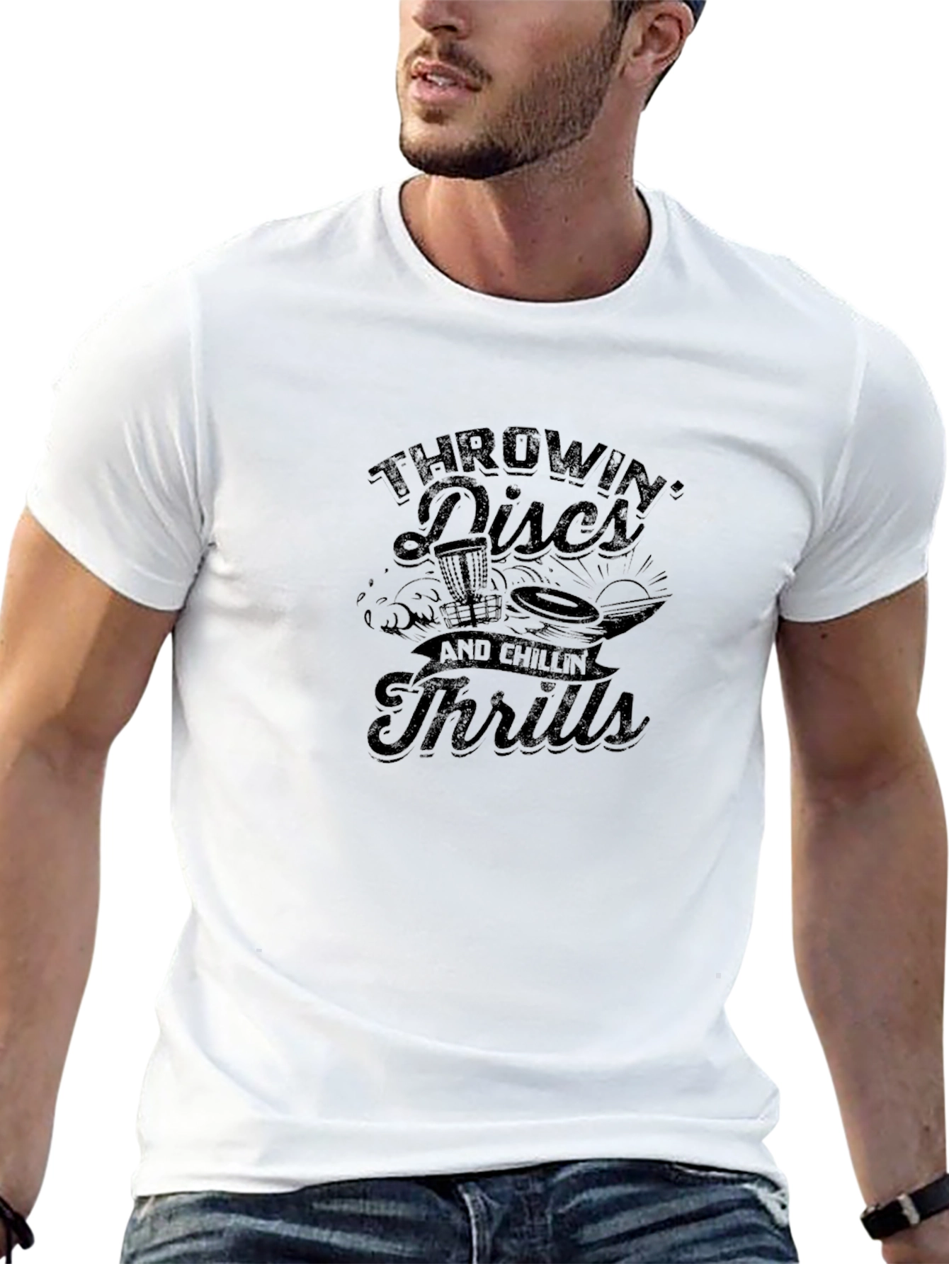 Throwin Discs and Chillin Thrills Black T-Shirt