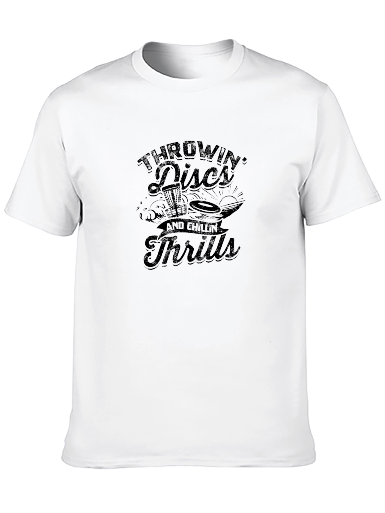 Throwin Discs and Chillin Thrills Black T-Shirt