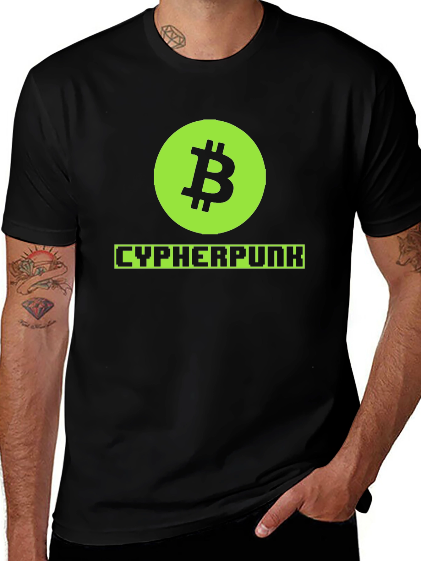 Bitcoin Cypherpunk Graphic Tee - Black