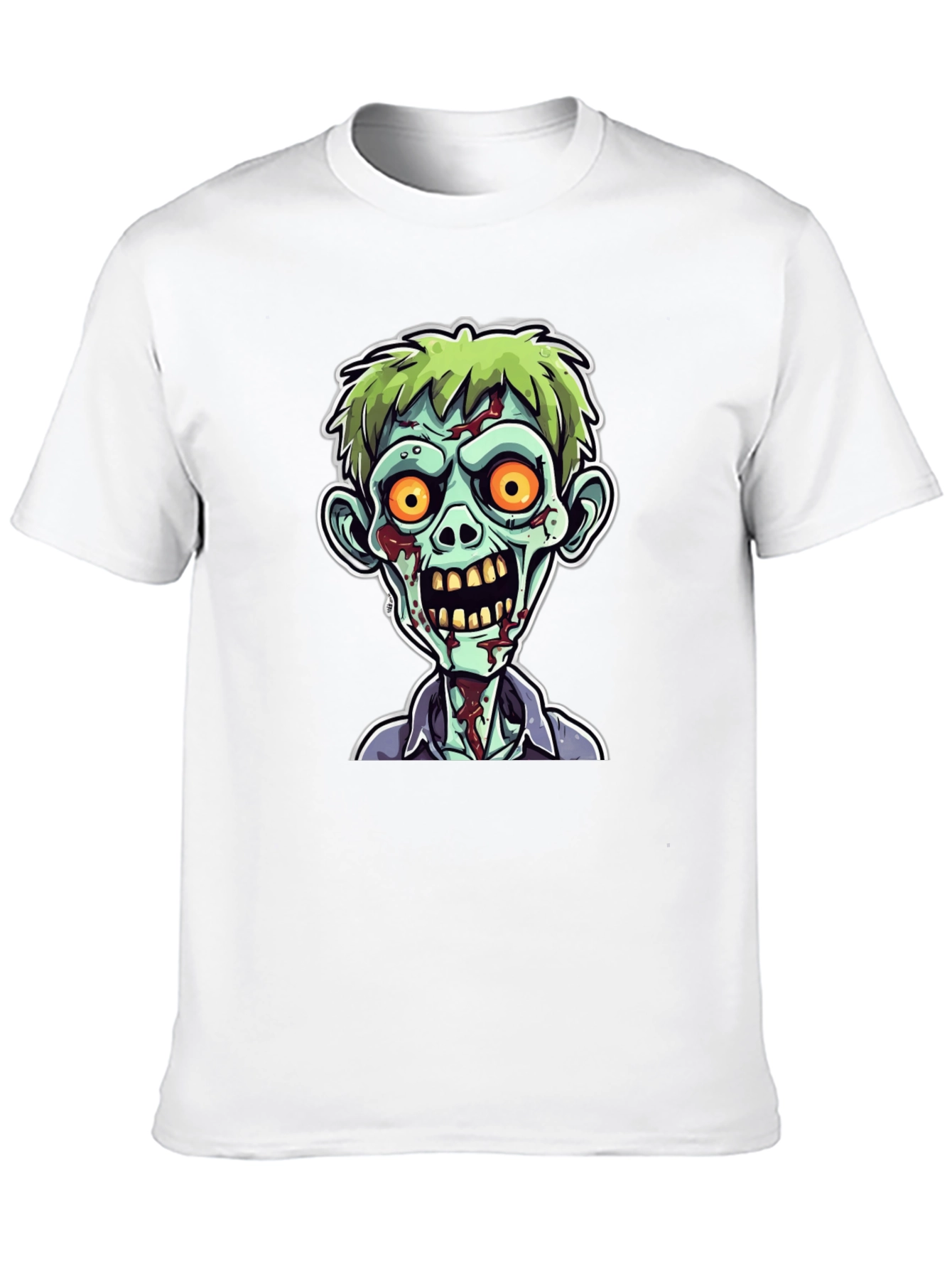 Zombie Cartoon Graphic Print Black Tee