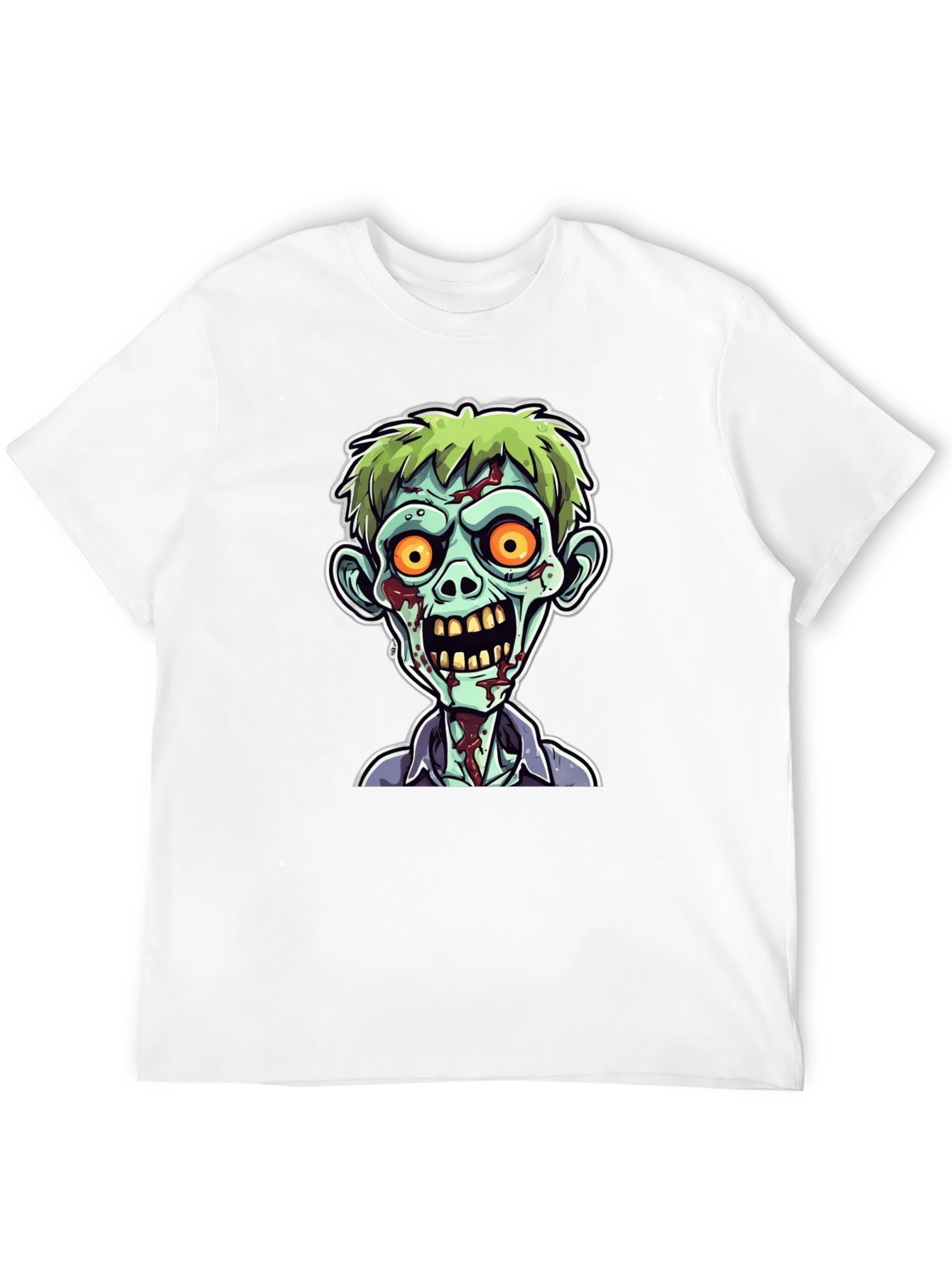 Zombie Cartoon Graphic Print Black Tee