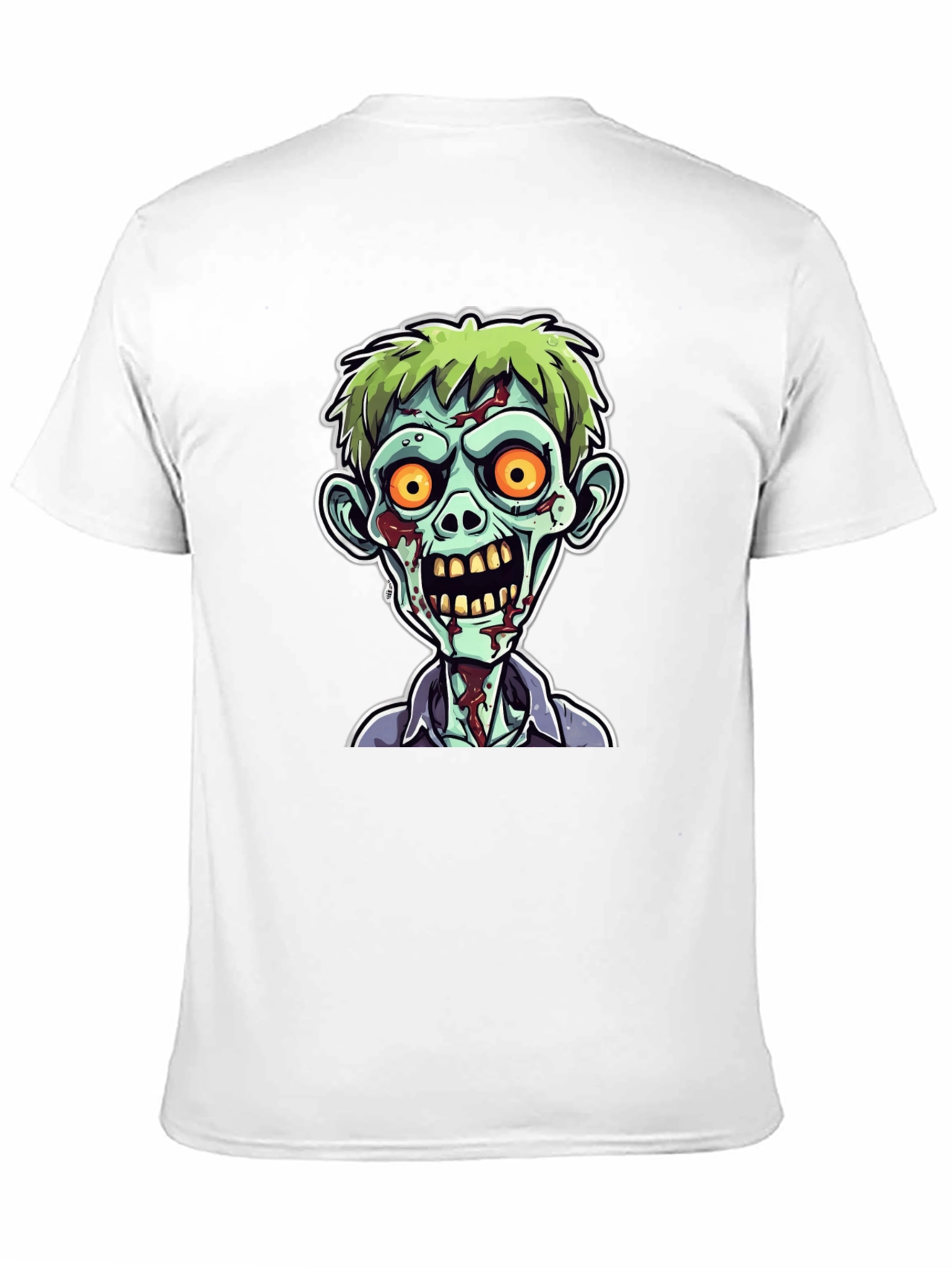 Zombie Cartoon Graphic Print Black Tee
