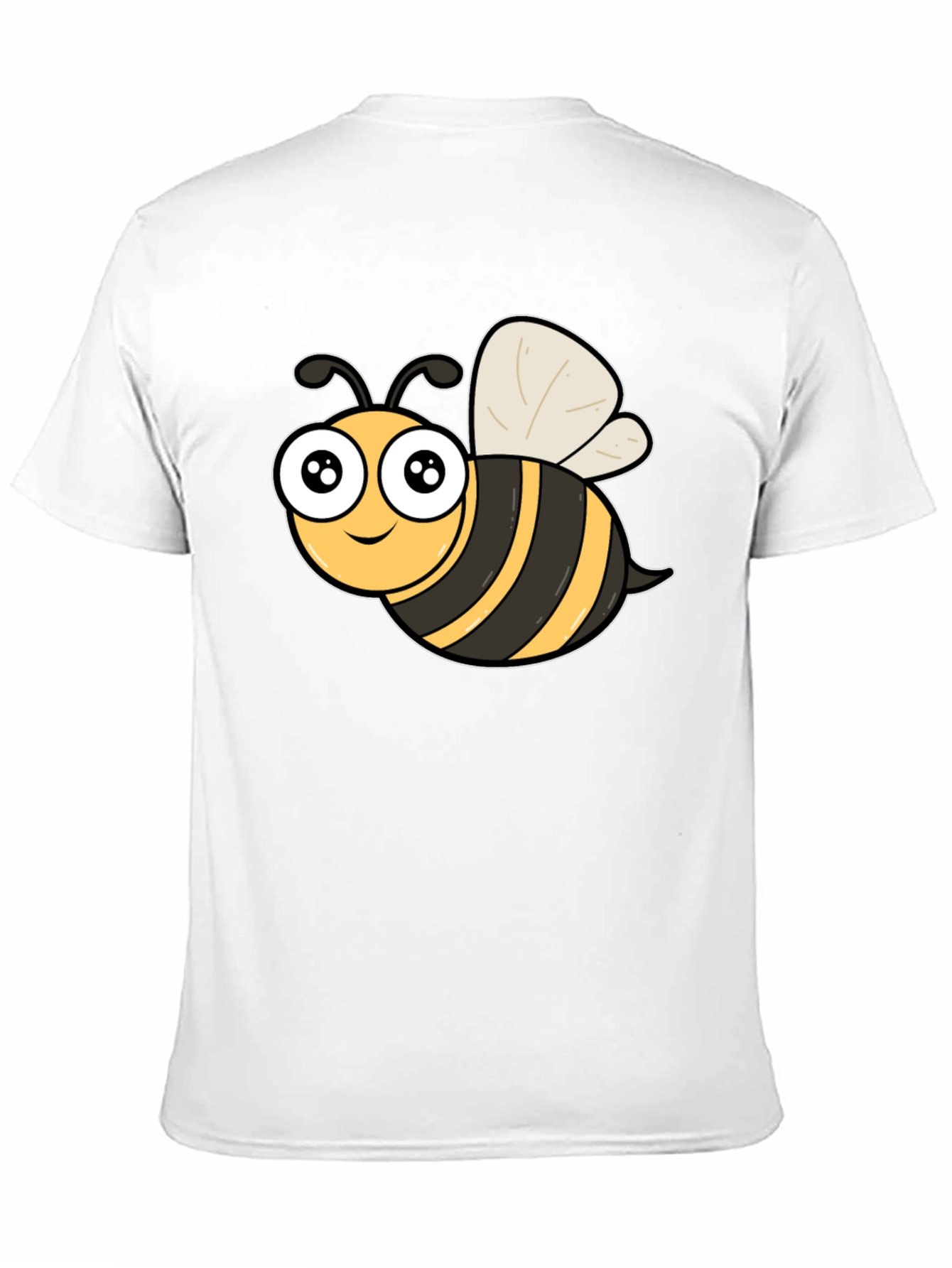 Cute Cartoon Bee Graphic Black T-Shirt