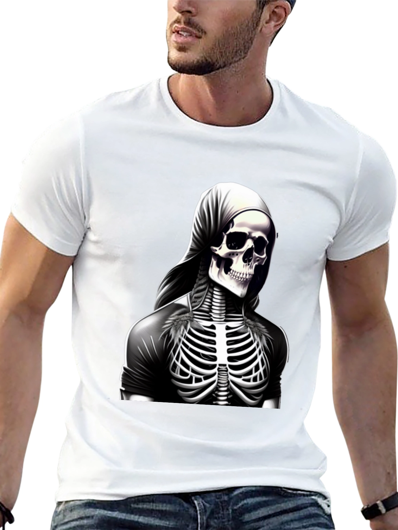 Skeleton Ribcage Graphic Tee - Mens Black T-Shirt