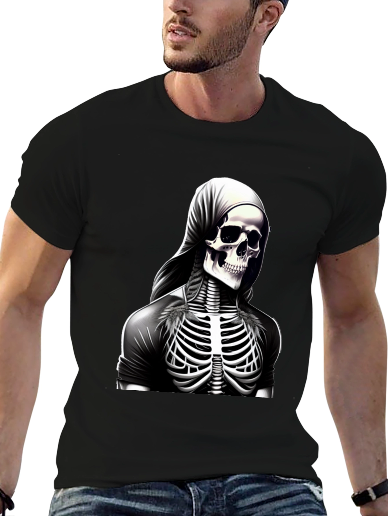 Skeleton Ribcage Graphic Tee - Mens Black T-Shirt