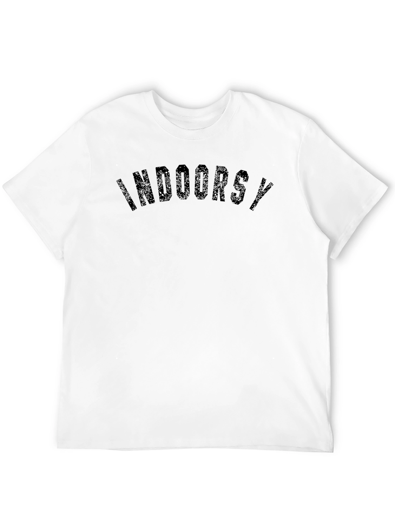 Distressed INDOORS Graphic Black T-Shirt