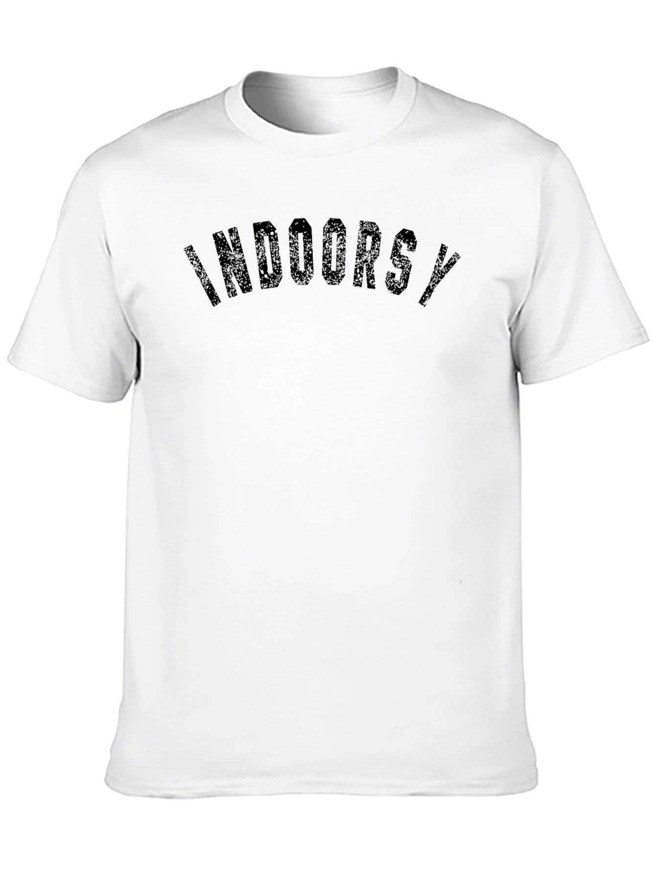 Distressed INDOORS Graphic Black T-Shirt