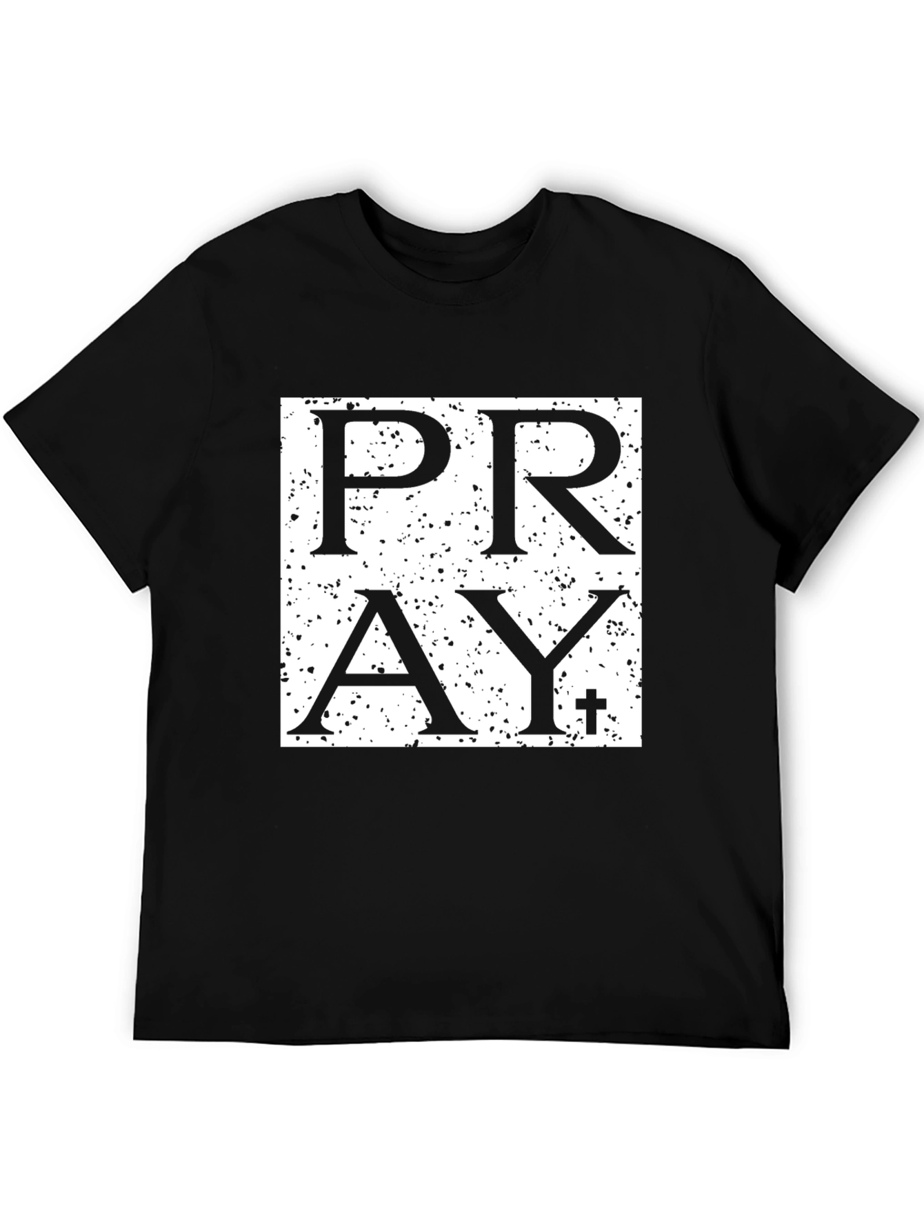 Pray Graphic Print Black T-Shirt