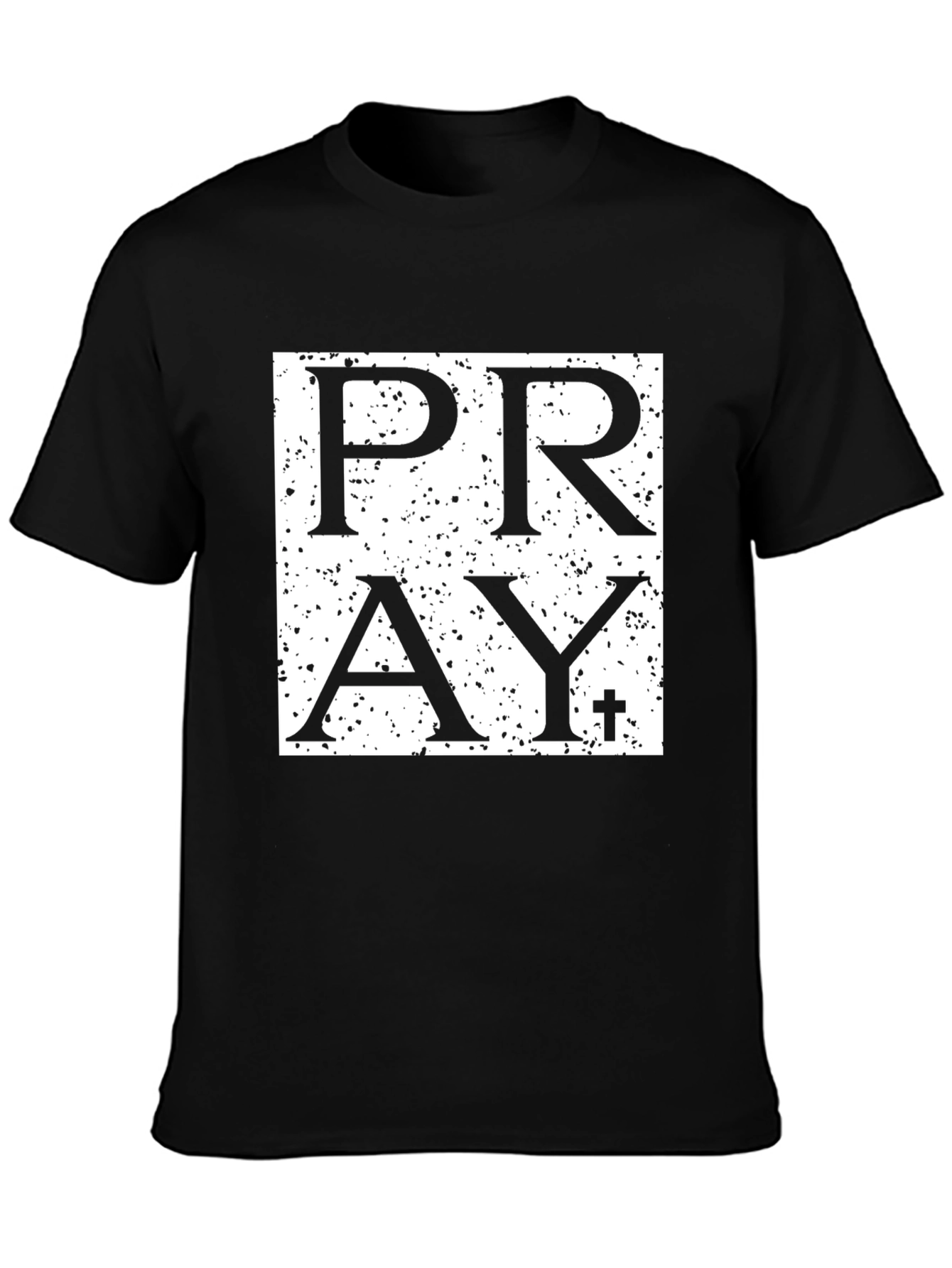 Pray Graphic Print Black T-Shirt