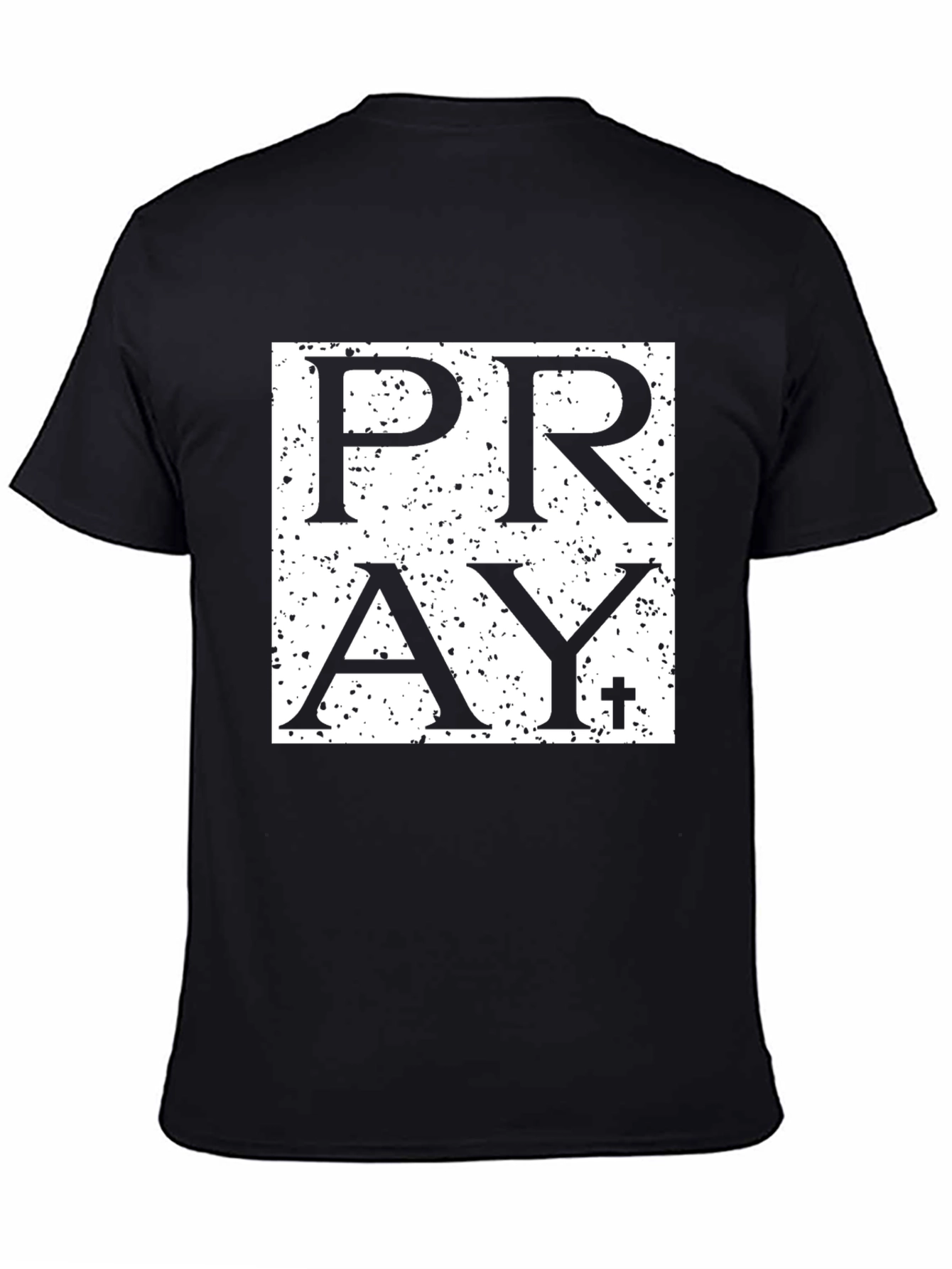 Pray Graphic Print Black T-Shirt
