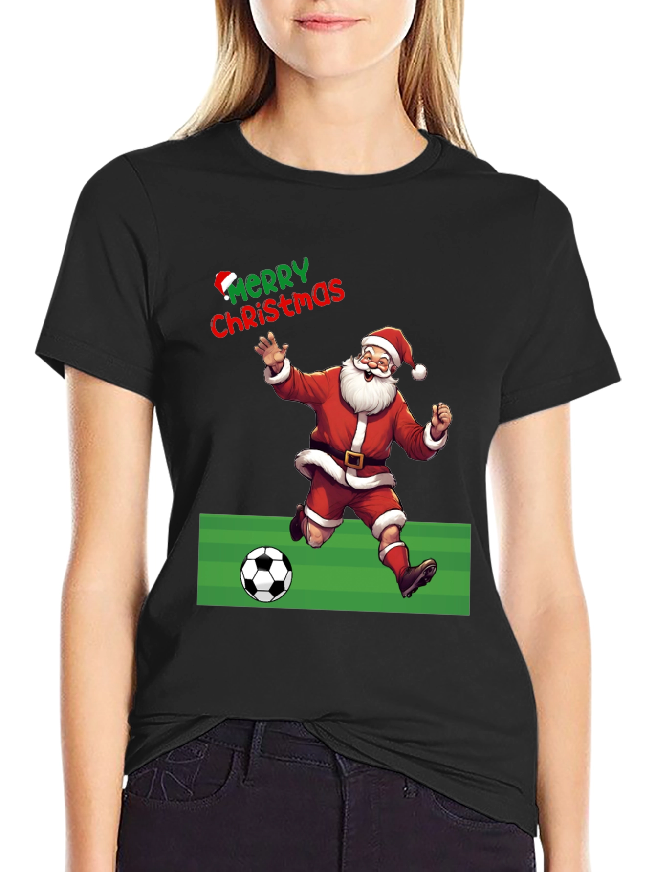 Merry Christmas Santa Soccer T-Shirt