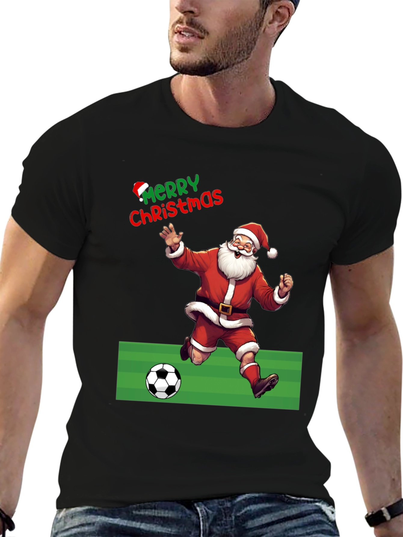Merry Christmas Santa Soccer T-Shirt