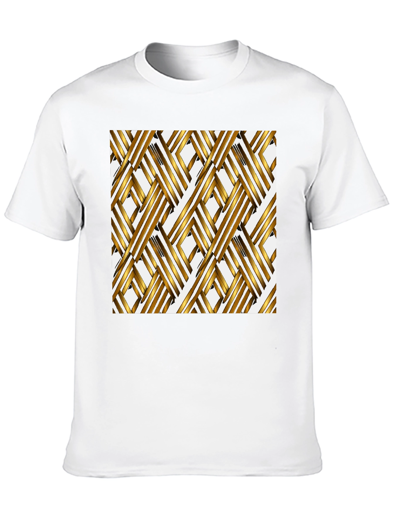 Geometric Gold Pattern Black Tee