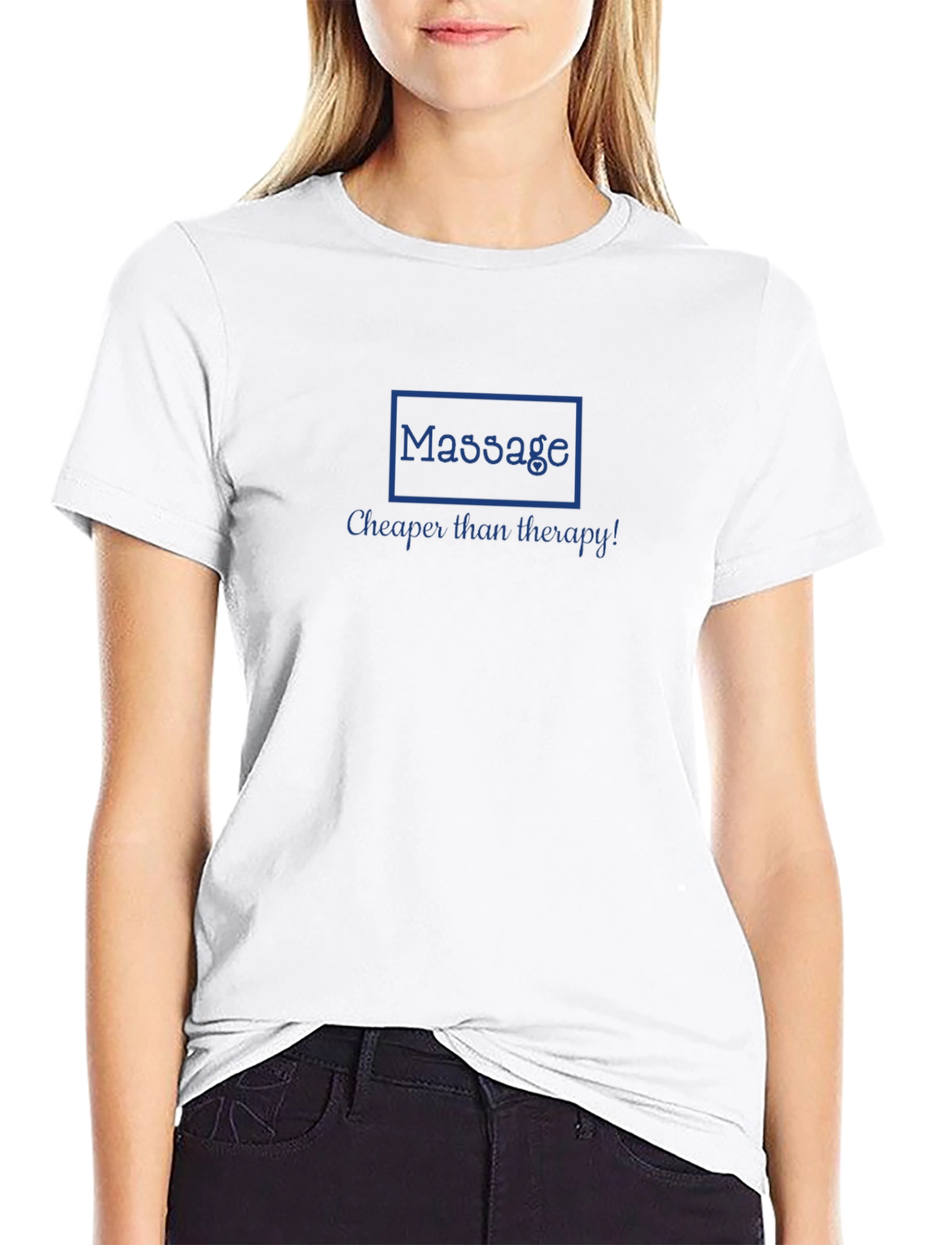 Massage Cheaper Than Therapy Black T-Shirt