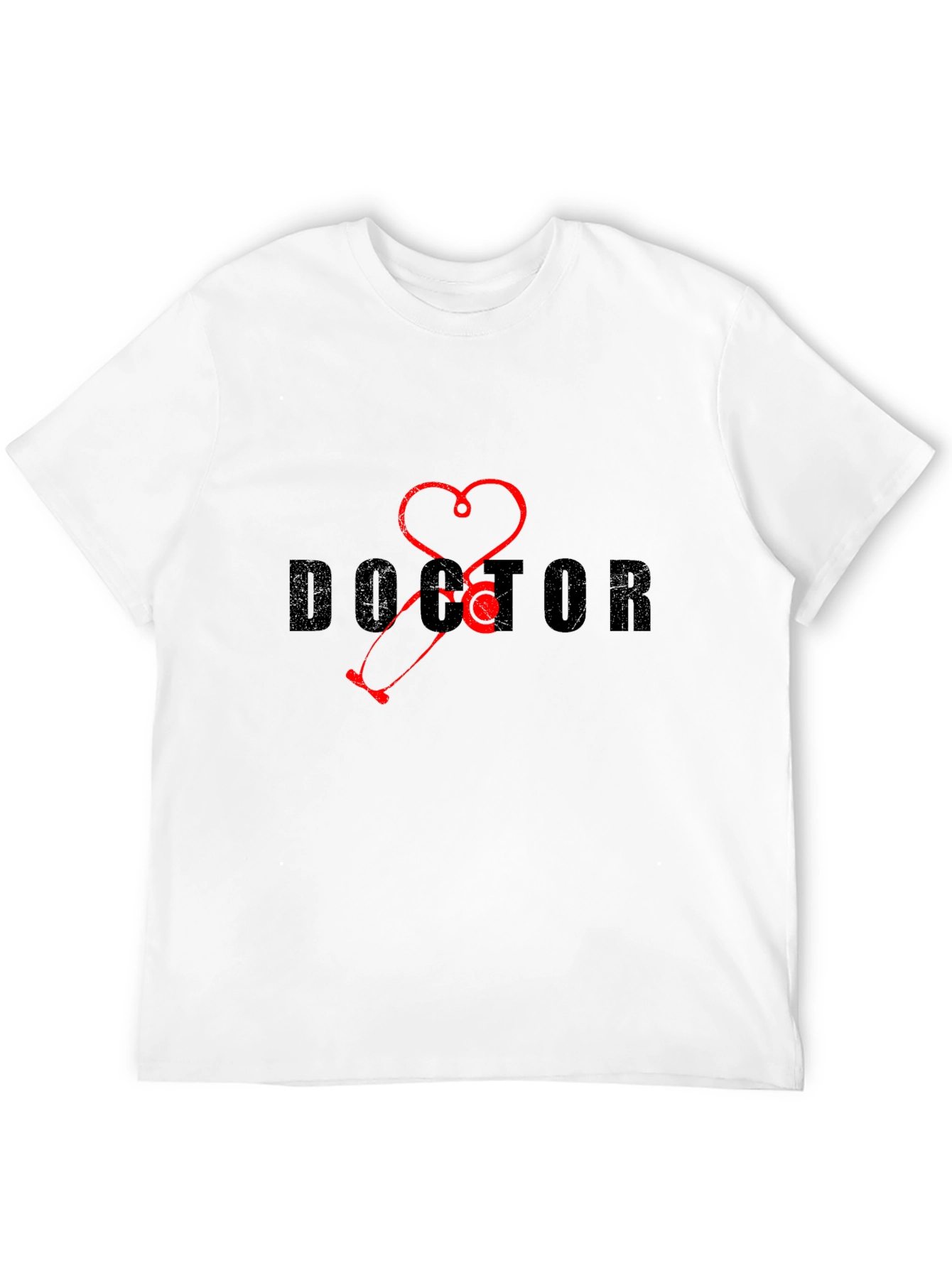 Doctor Stethoscope Heart Graphic Tee - Black