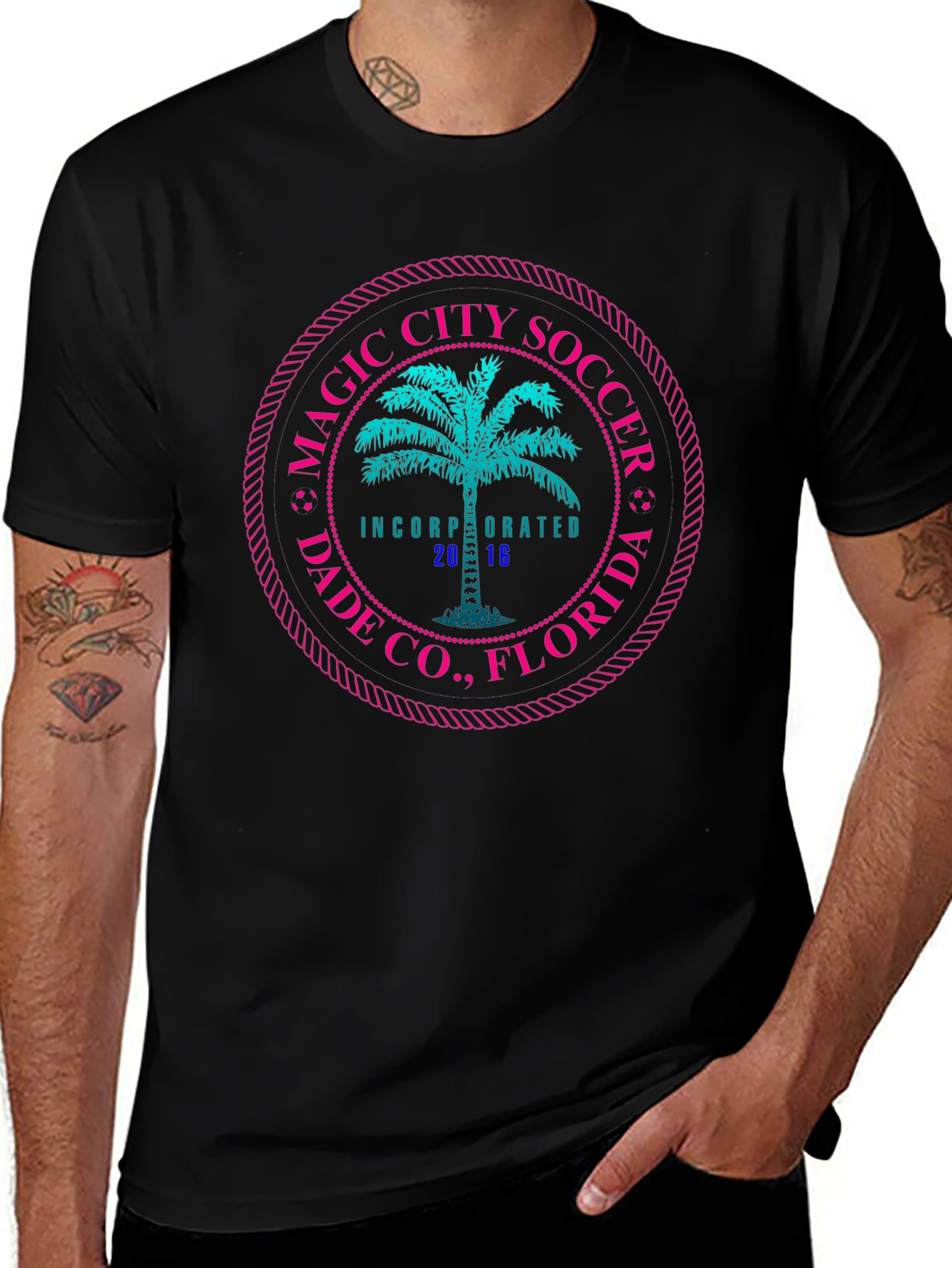 Magic City Soccer Tee - Black Graphic T-Shirt