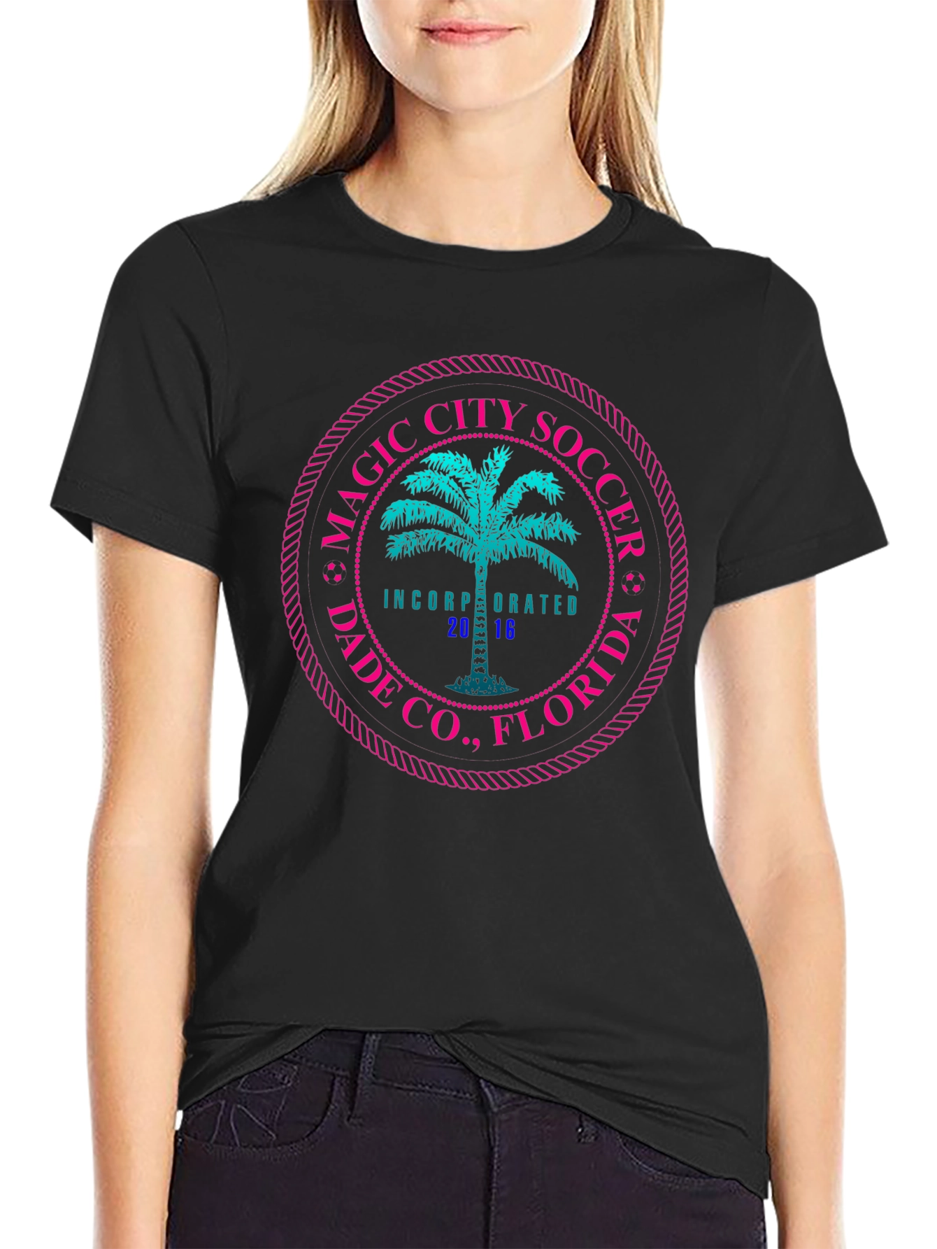 Magic City Soccer Tee - Black Graphic T-Shirt